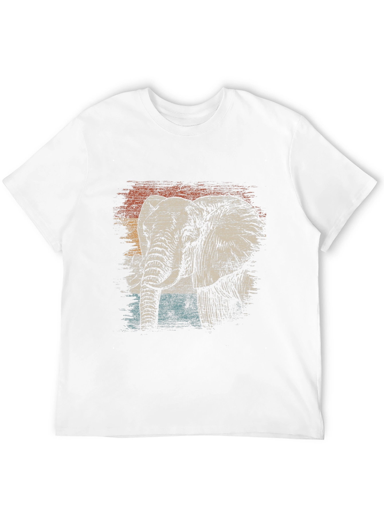 Retro Elephant Graphic T-Shirt - Black