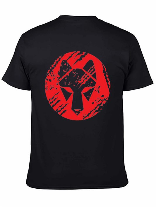 Wolf Graphic Tee - Red on Black