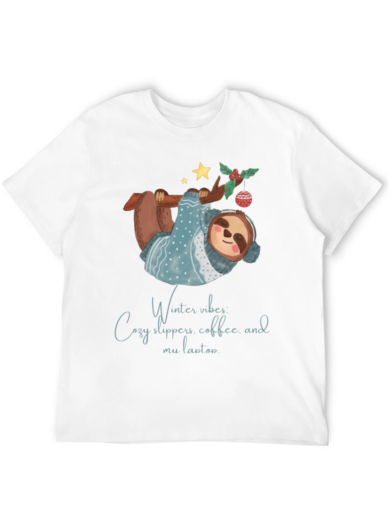 Winter Vibes Sloth Tee - Cozy and Cute