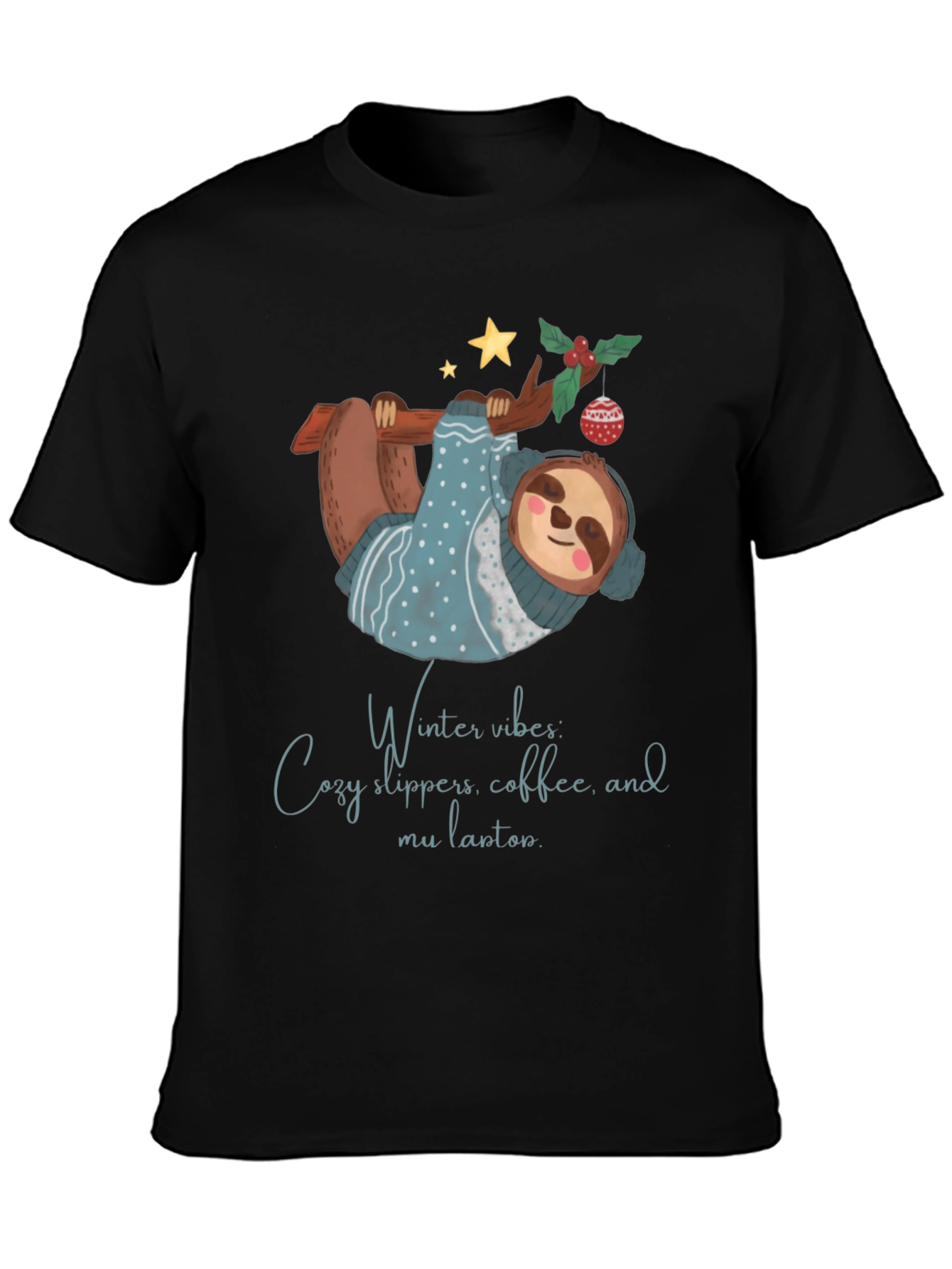 Winter Vibes Sloth Tee - Cozy and Cute
