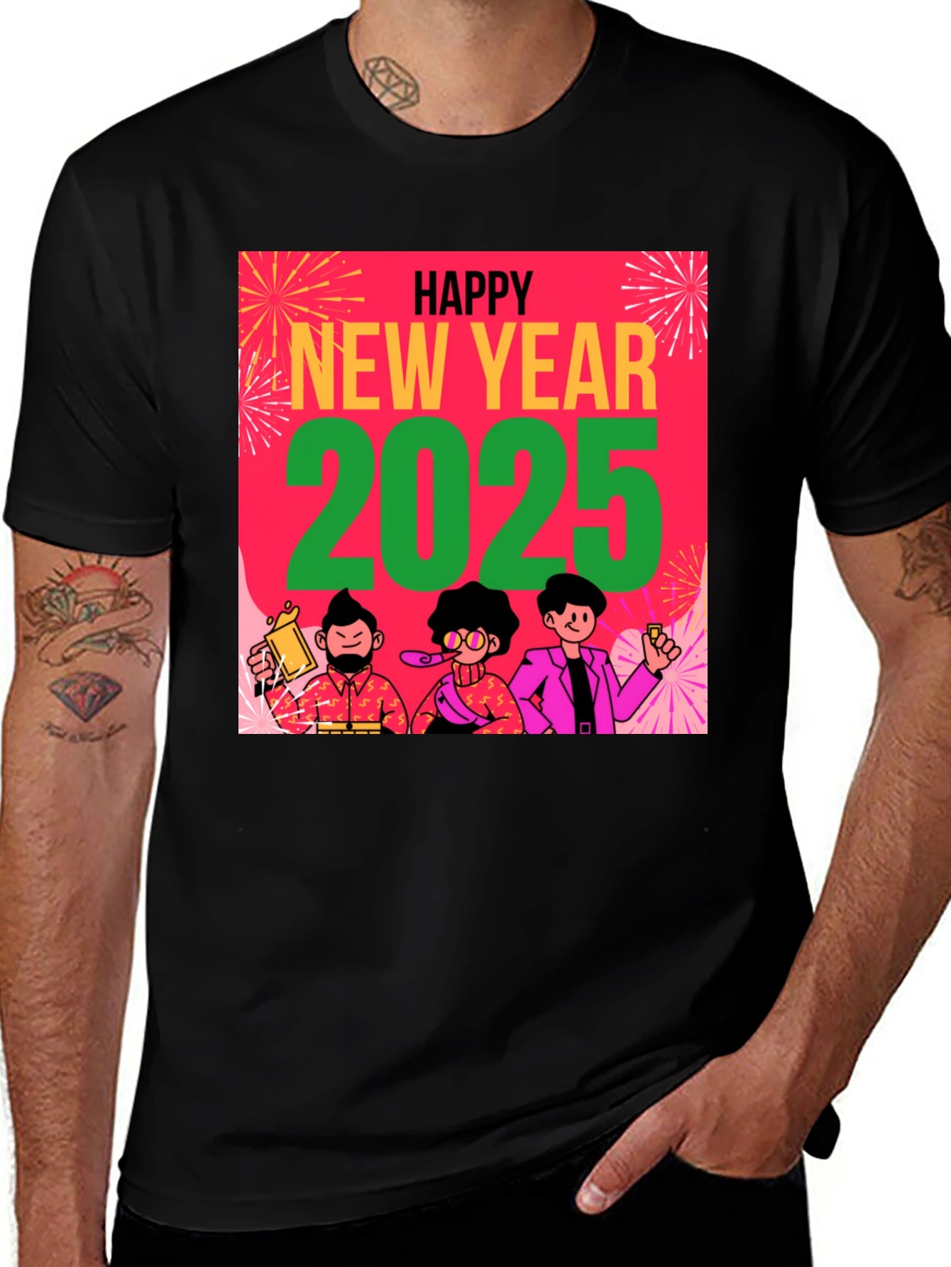 Happy New Year 2025 Graphic Tee