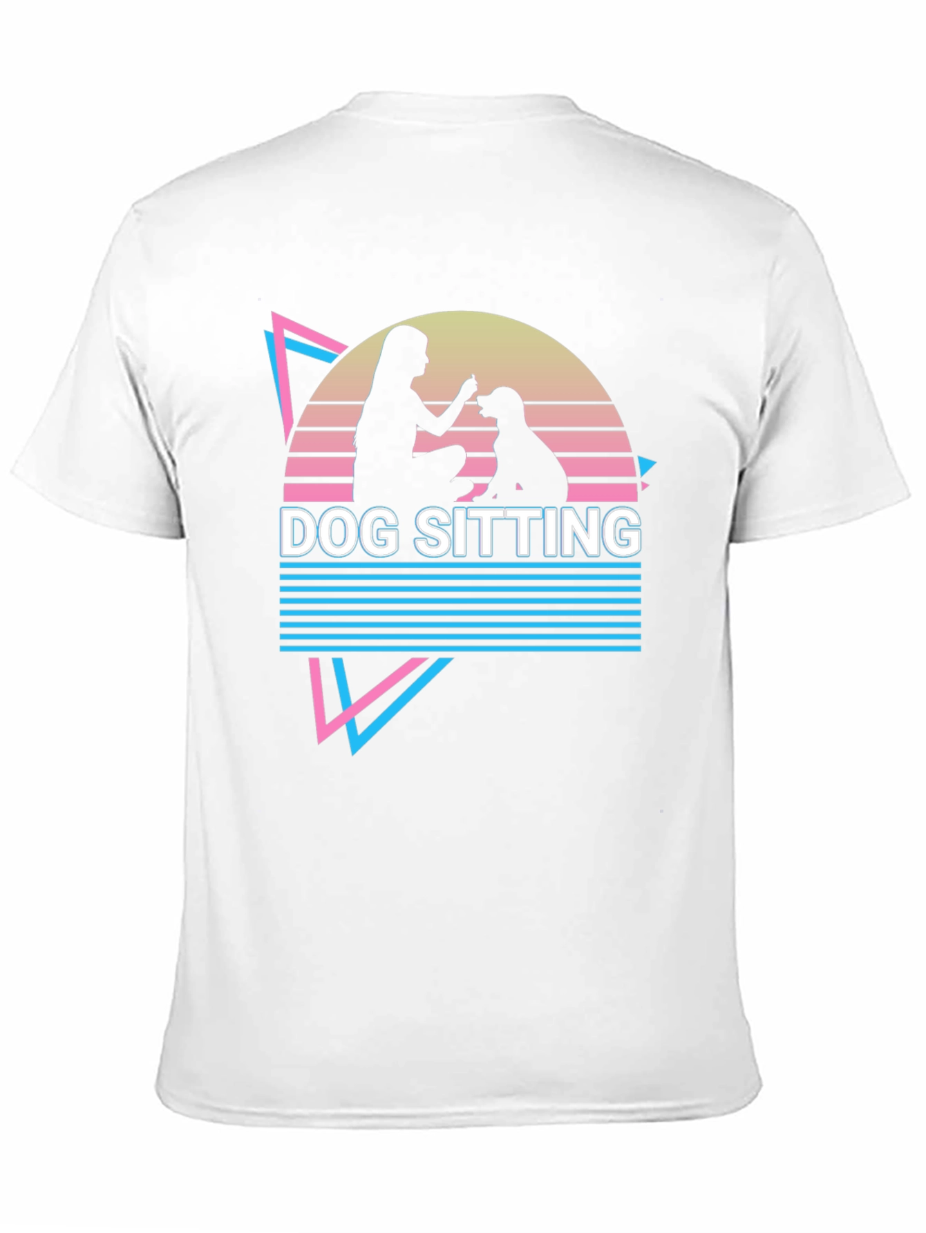 Dog Sitting Graphic Tee - Retro Style T-Shirt