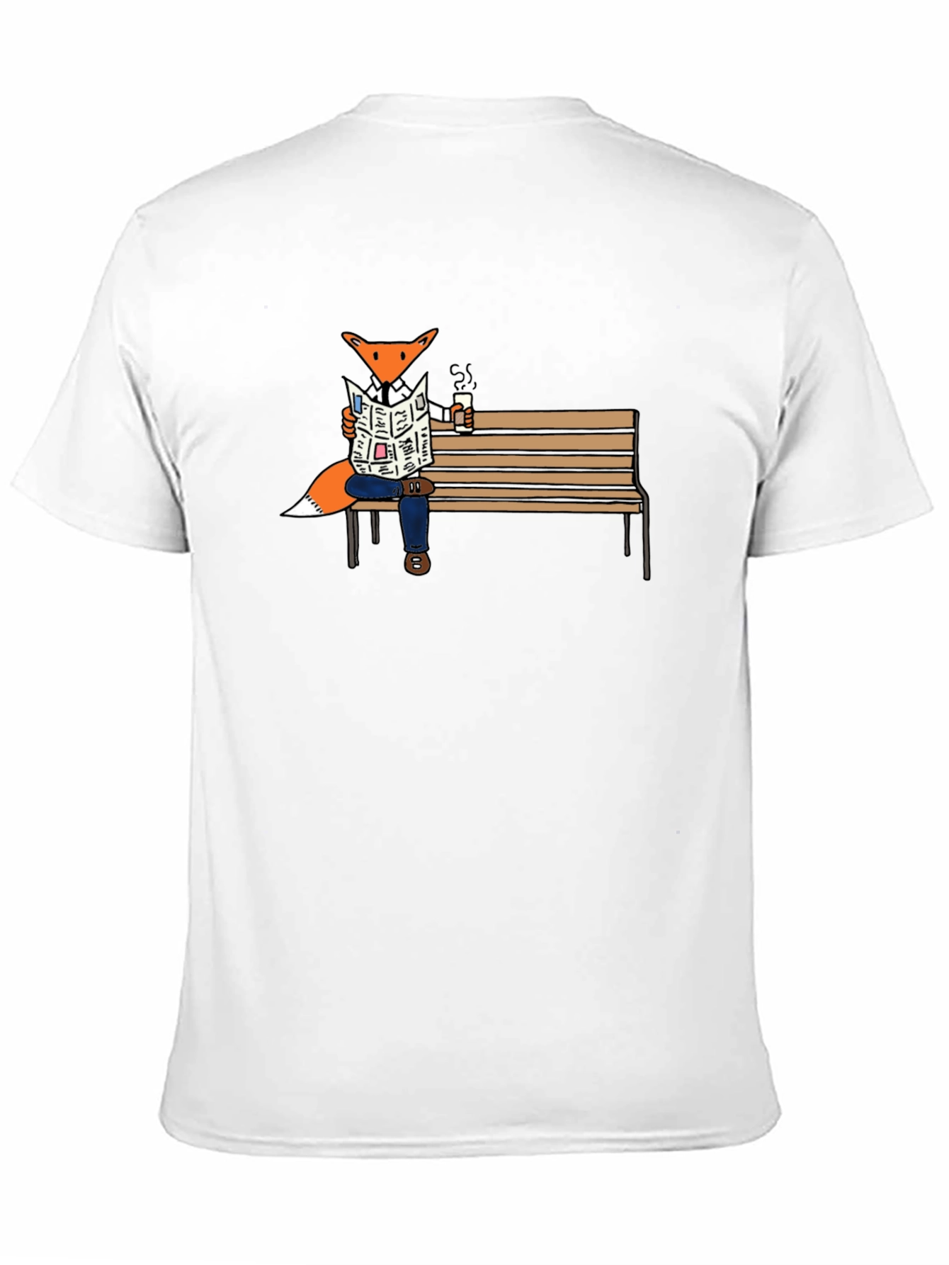 Fox Reading Newspaper Graphic T-Shirt