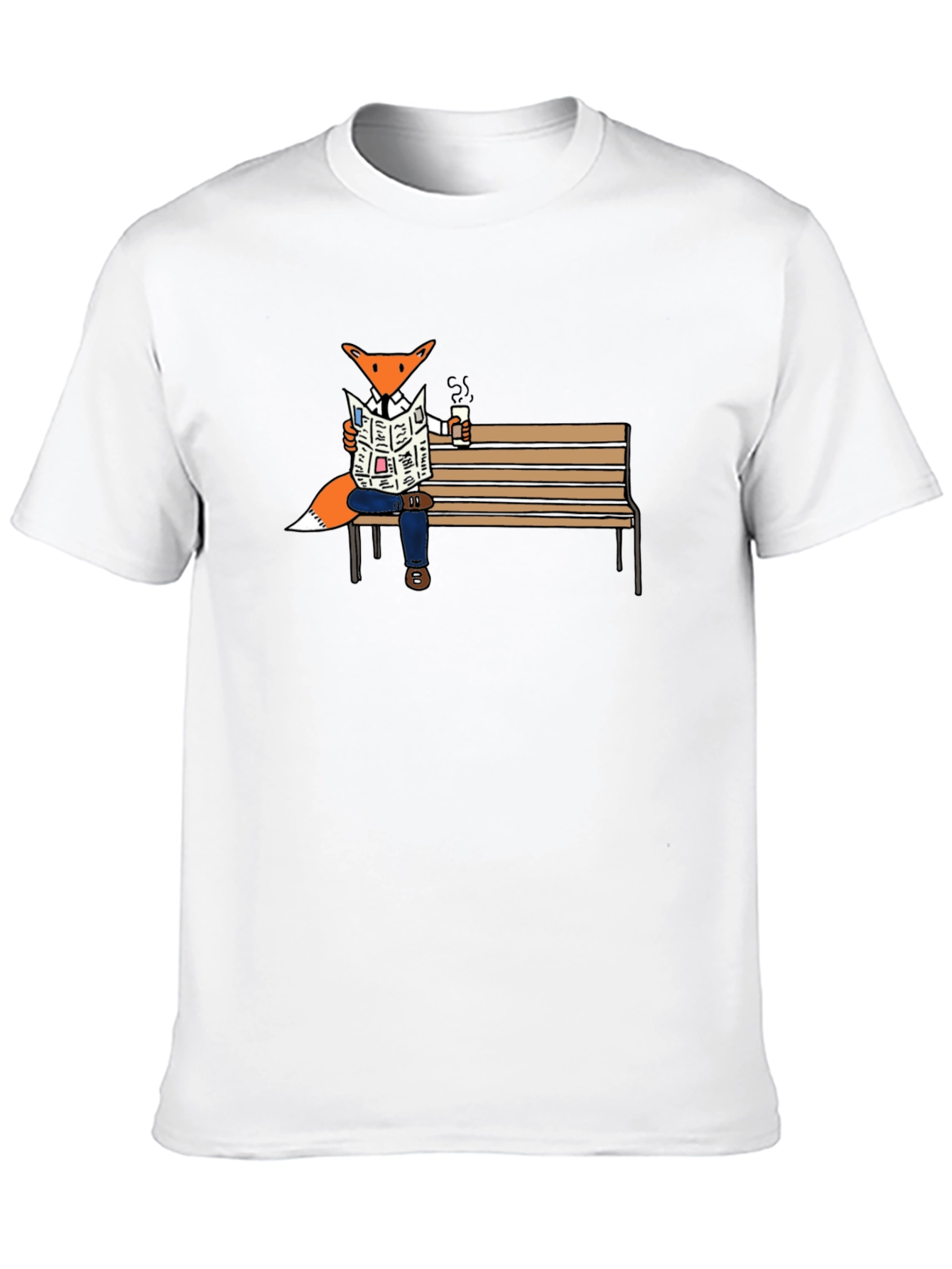 Fox Reading Newspaper Graphic T-Shirt