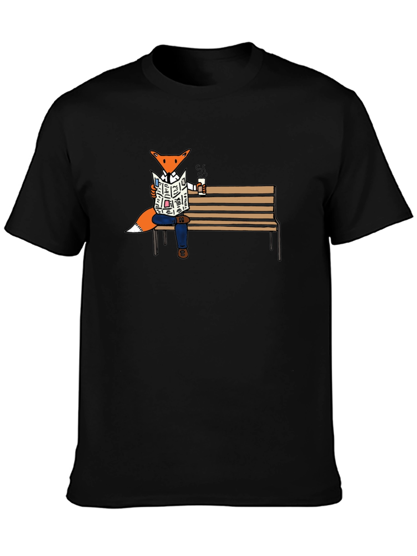 Fox Reading Newspaper Graphic T-Shirt