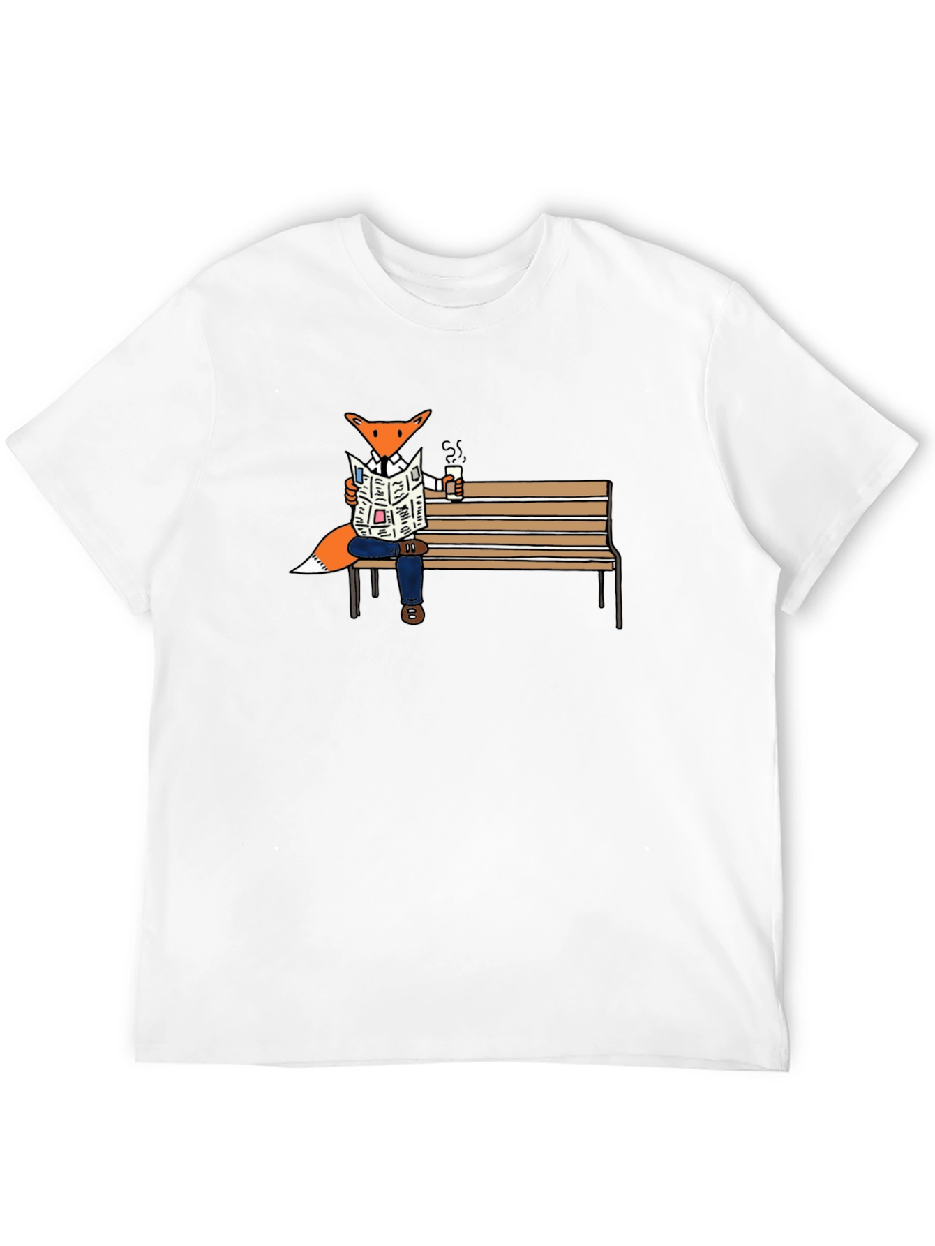 Fox Reading Newspaper Graphic T-Shirt