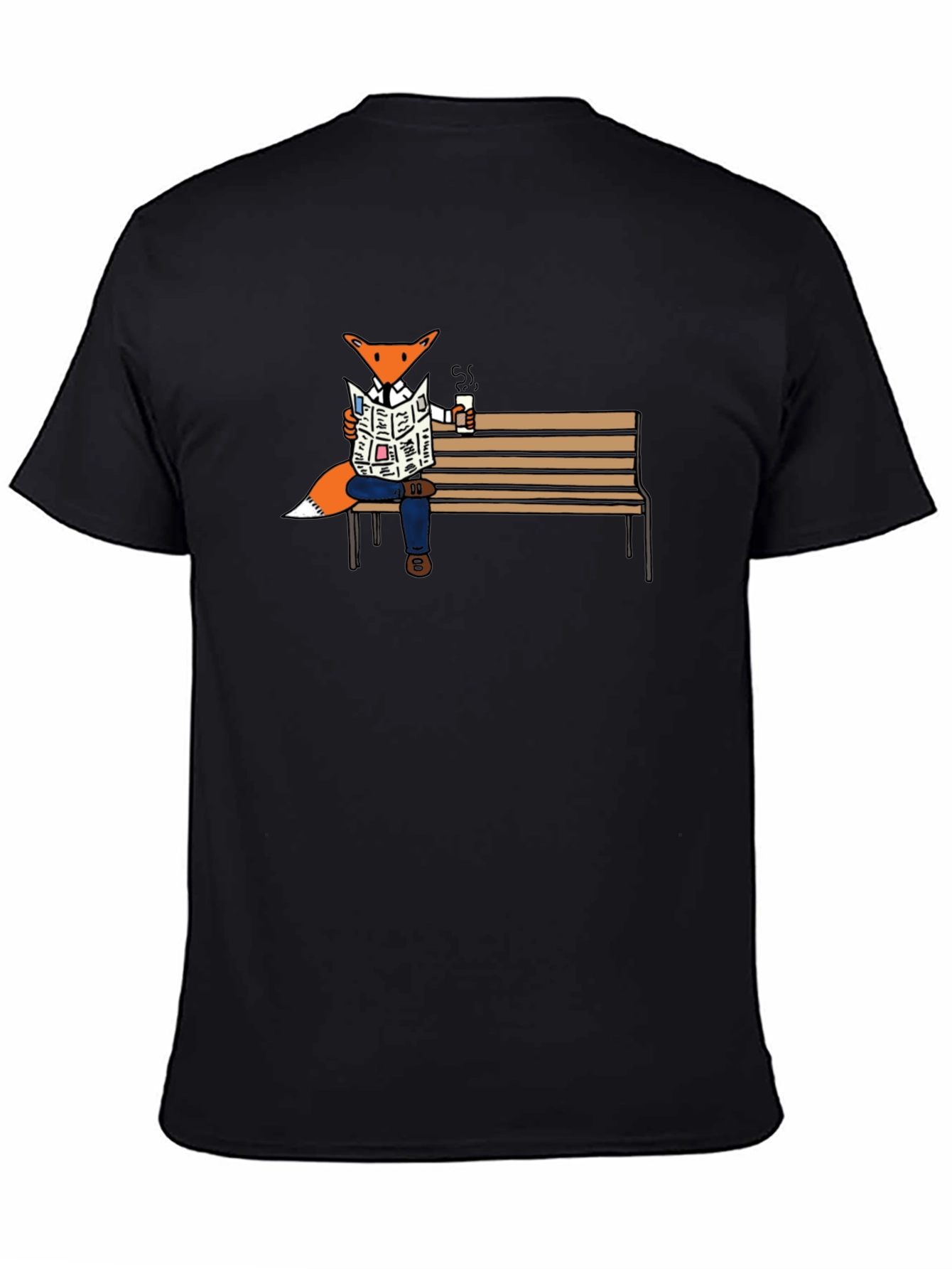 Fox Reading Newspaper Graphic T-Shirt