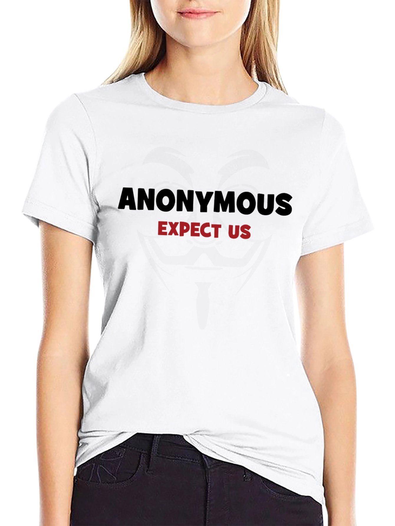 Anonymous Expect Us Graphic Tee - Black Cotton T-Shirt