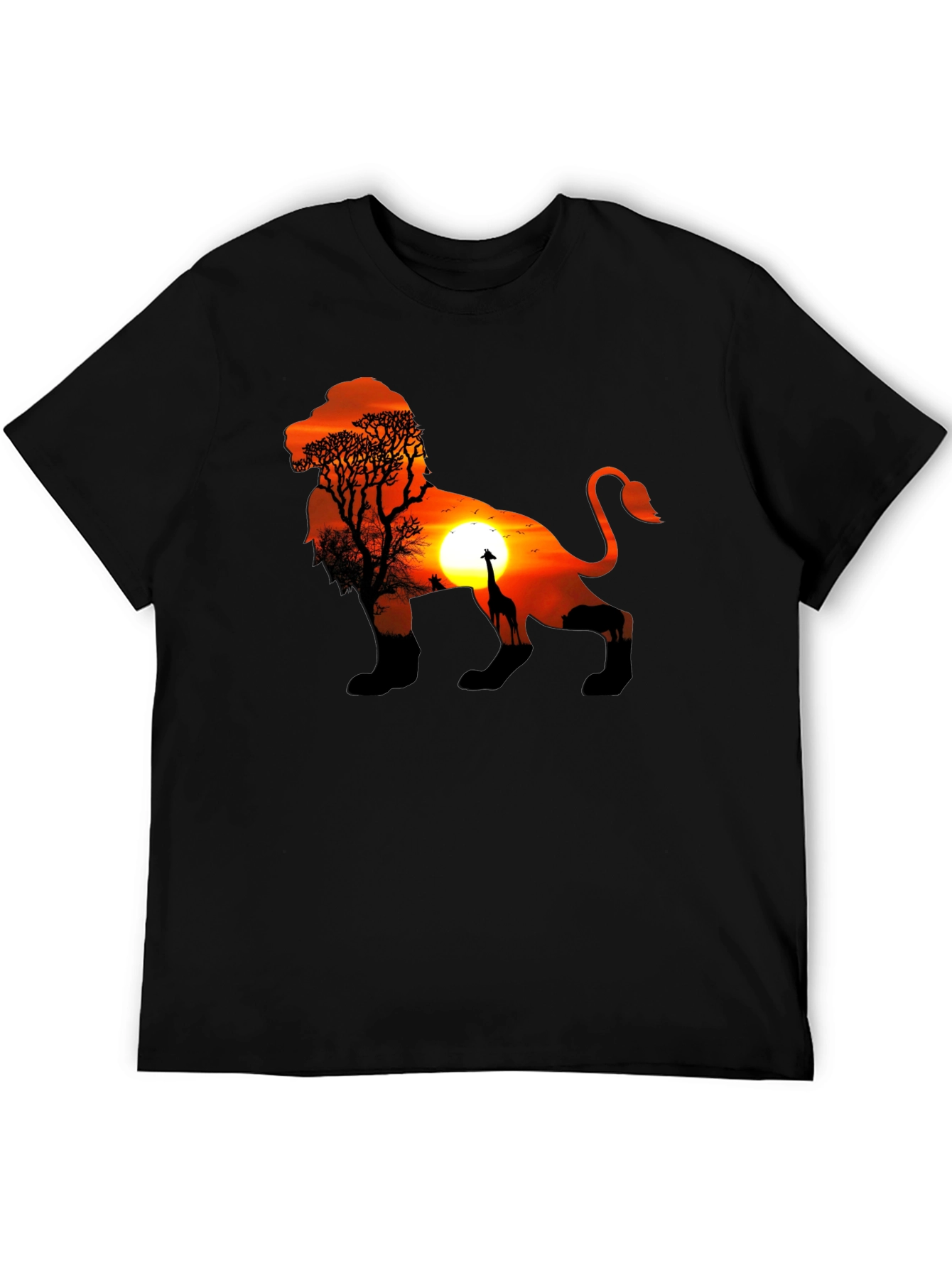 Lion Sunset Graphic Tee - Unique Design