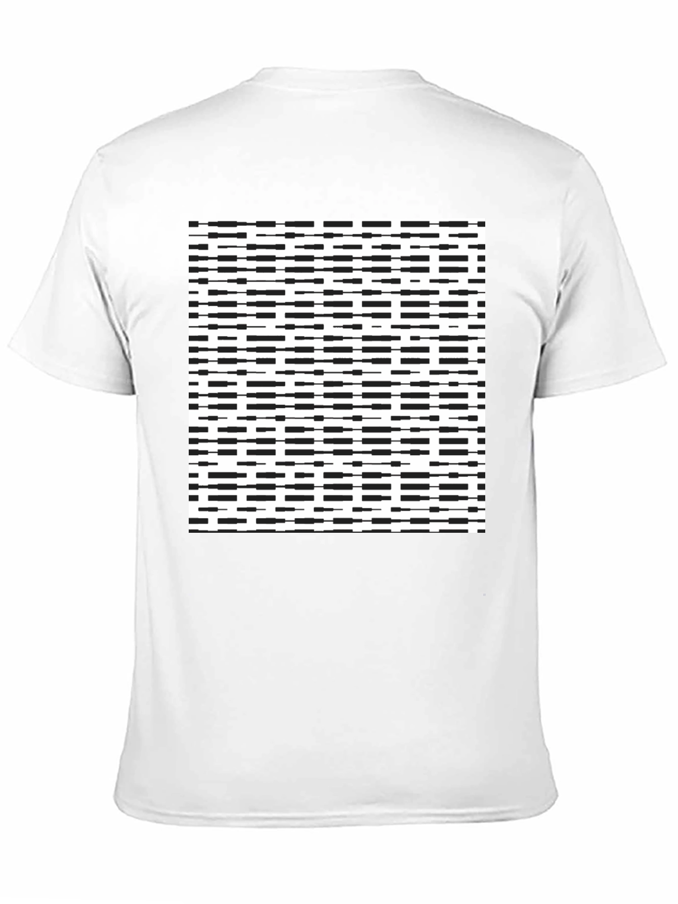 Abstract Line Pattern Black T-Shirt for Men