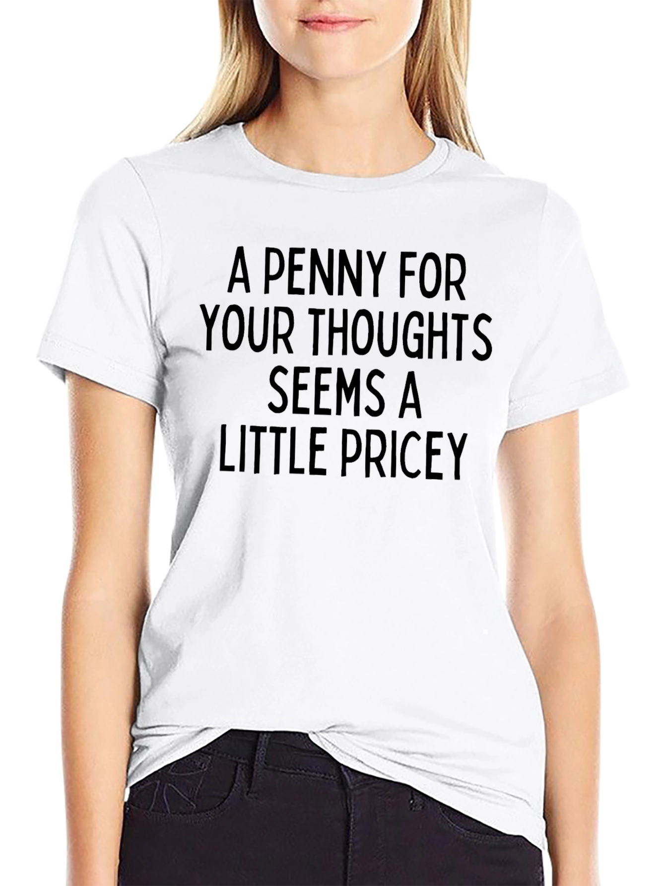 Funny A Penny for Your Thoughts Black T-Shirt
