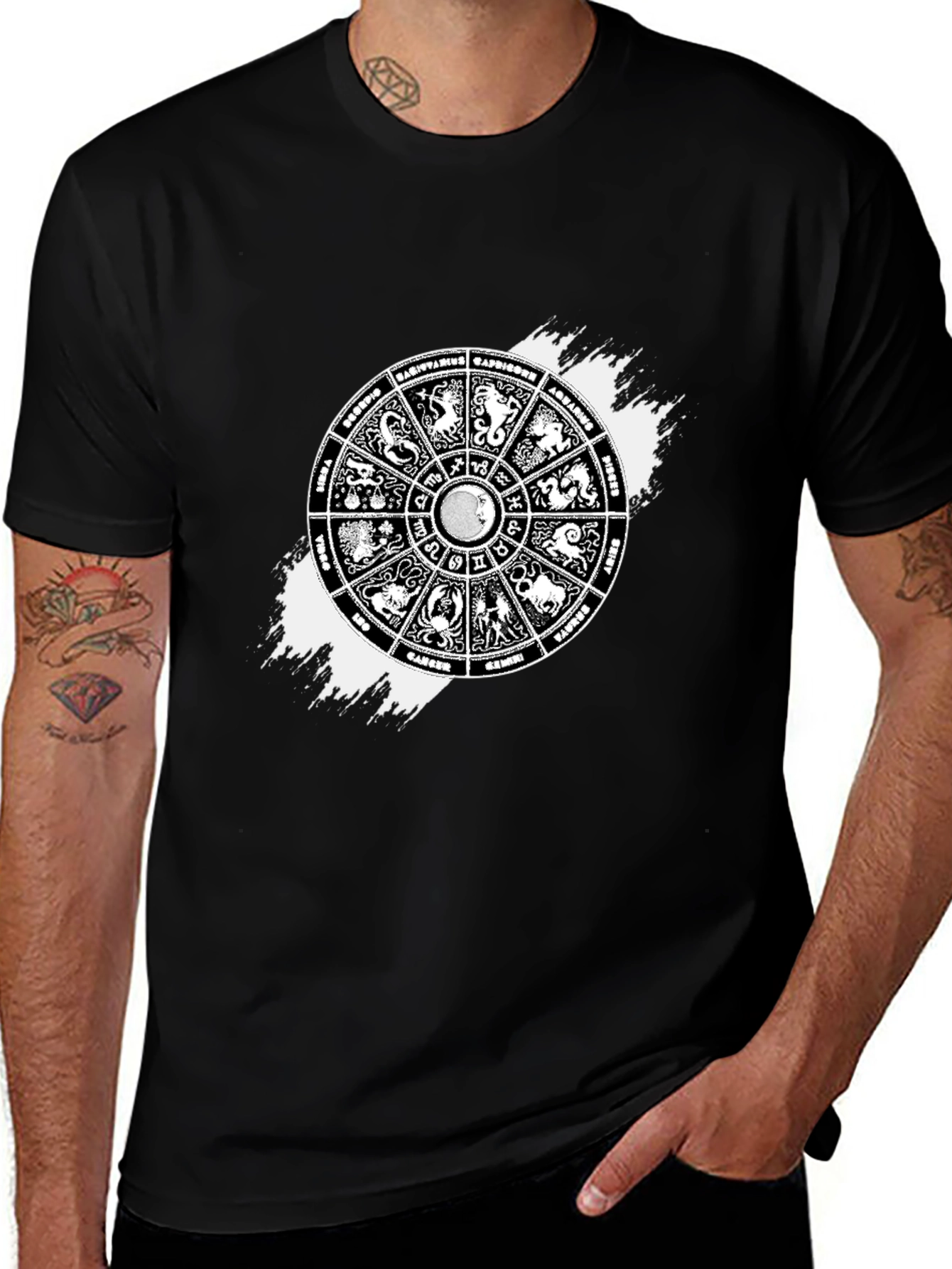 Zodiac Sign Wheel T-Shirt - Astrology Graphic Tee