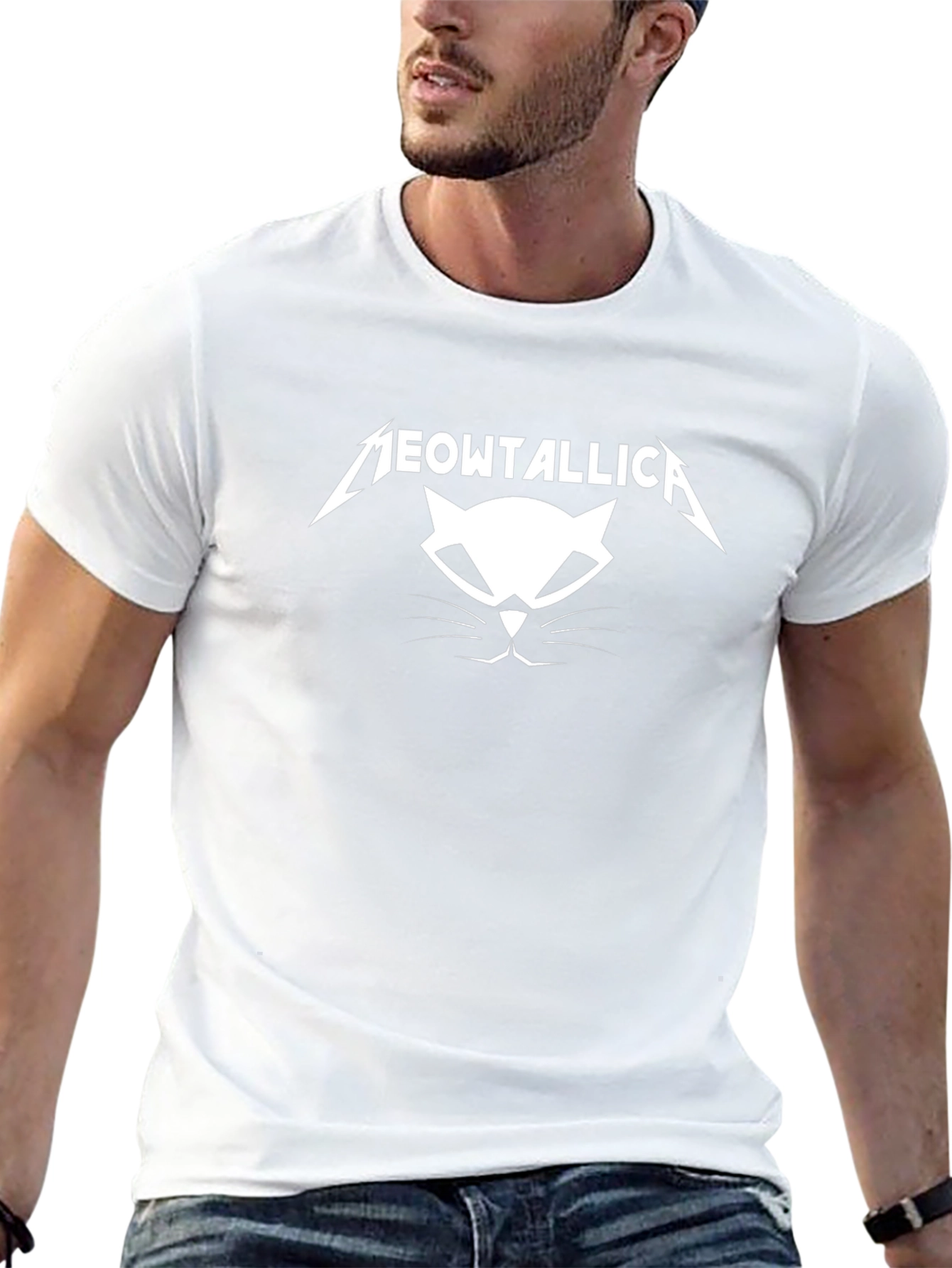 Meowtallica Black T-Shirt - Cat Metal Fan Tee