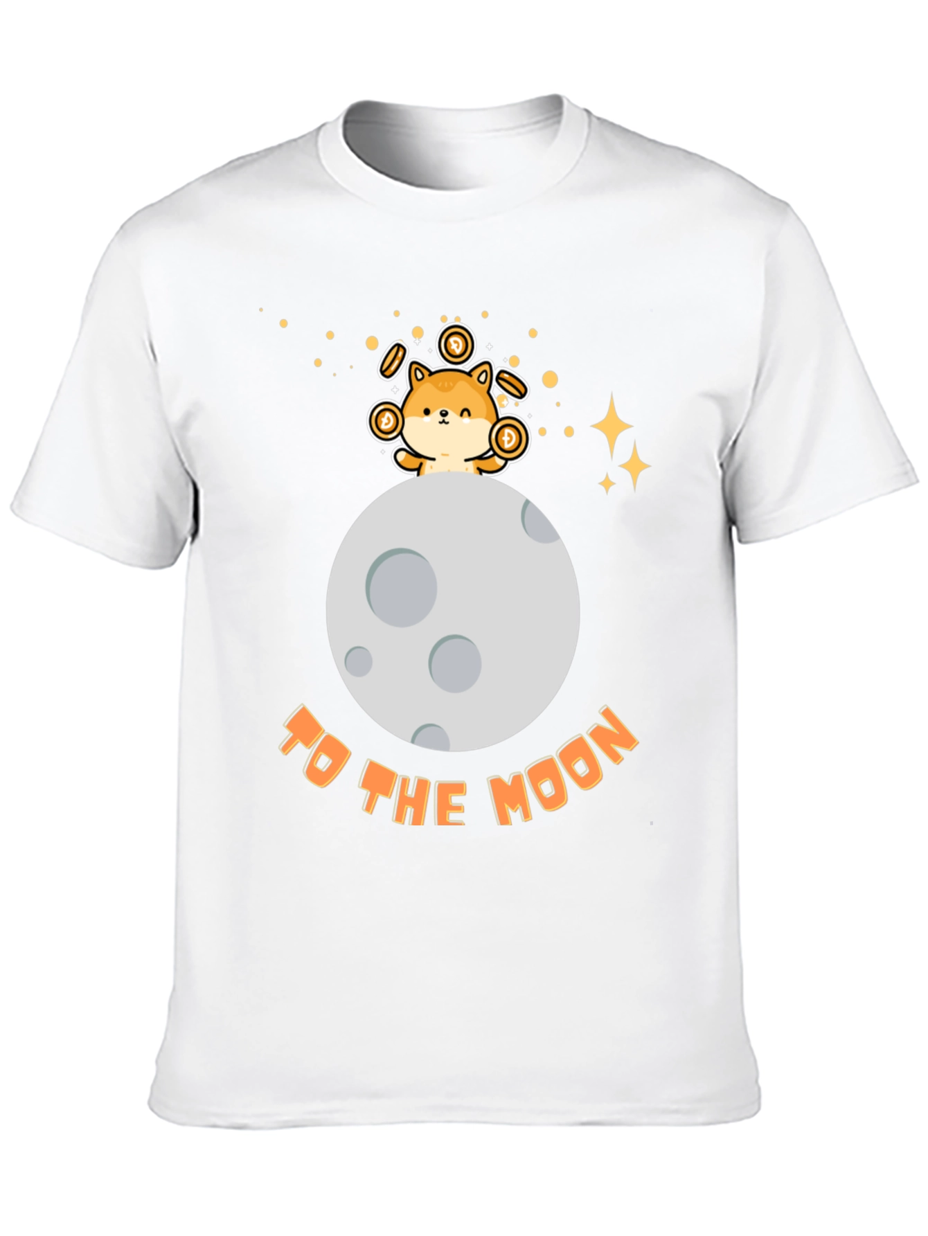 To the Moon Doge Coin Black Tee
