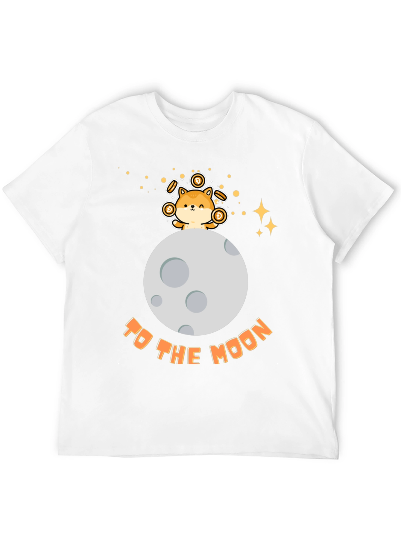 To the Moon Doge Coin Black Tee