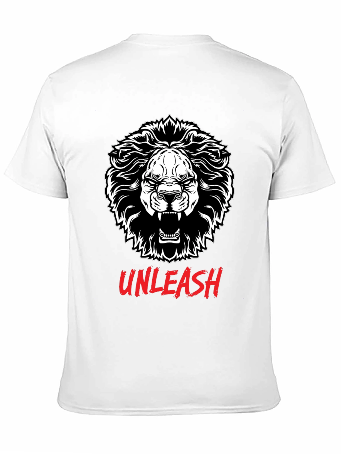 Unleash Lion Graphic Tee - Black Cotton T-Shirt