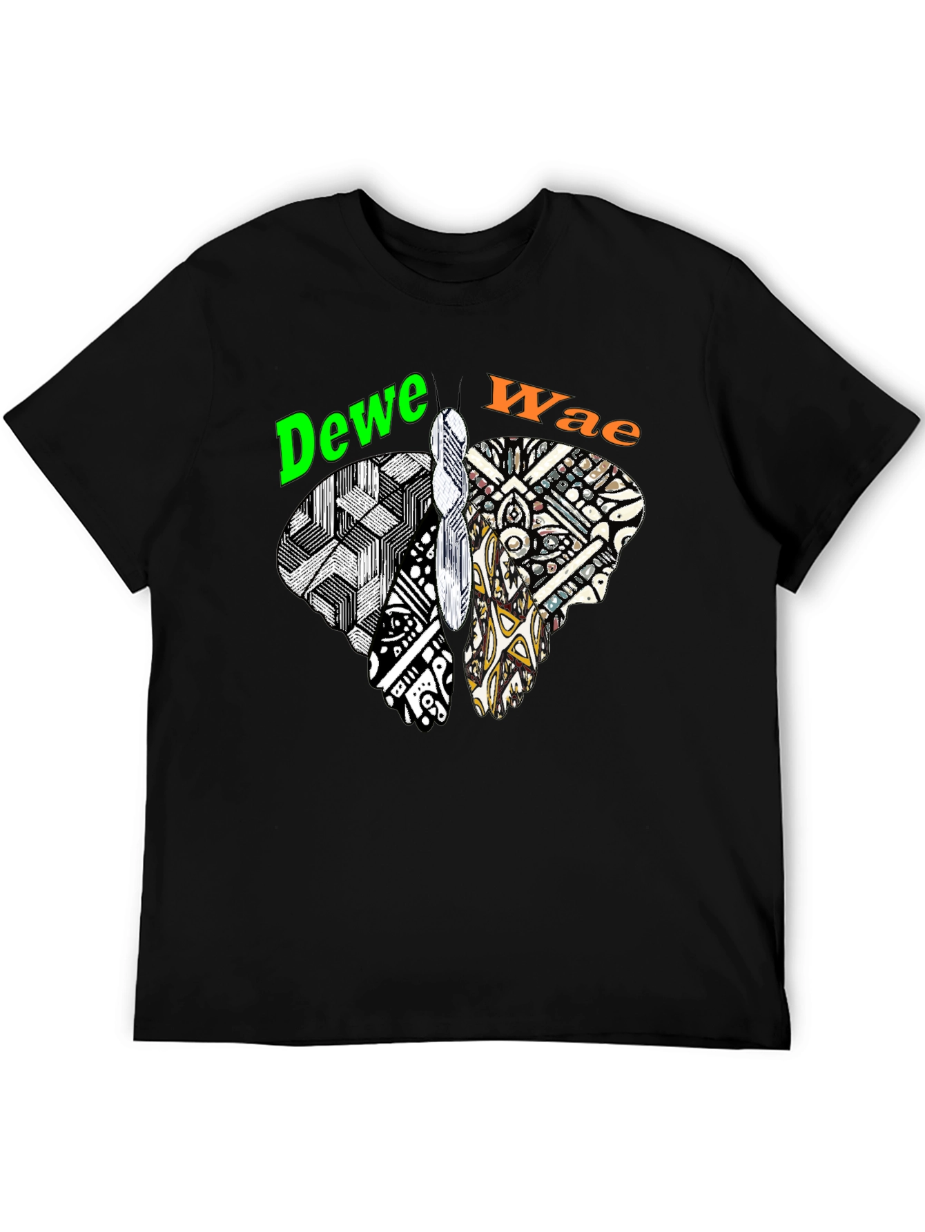 Abstract Butterfly Graphic Tee - Dewe Wae