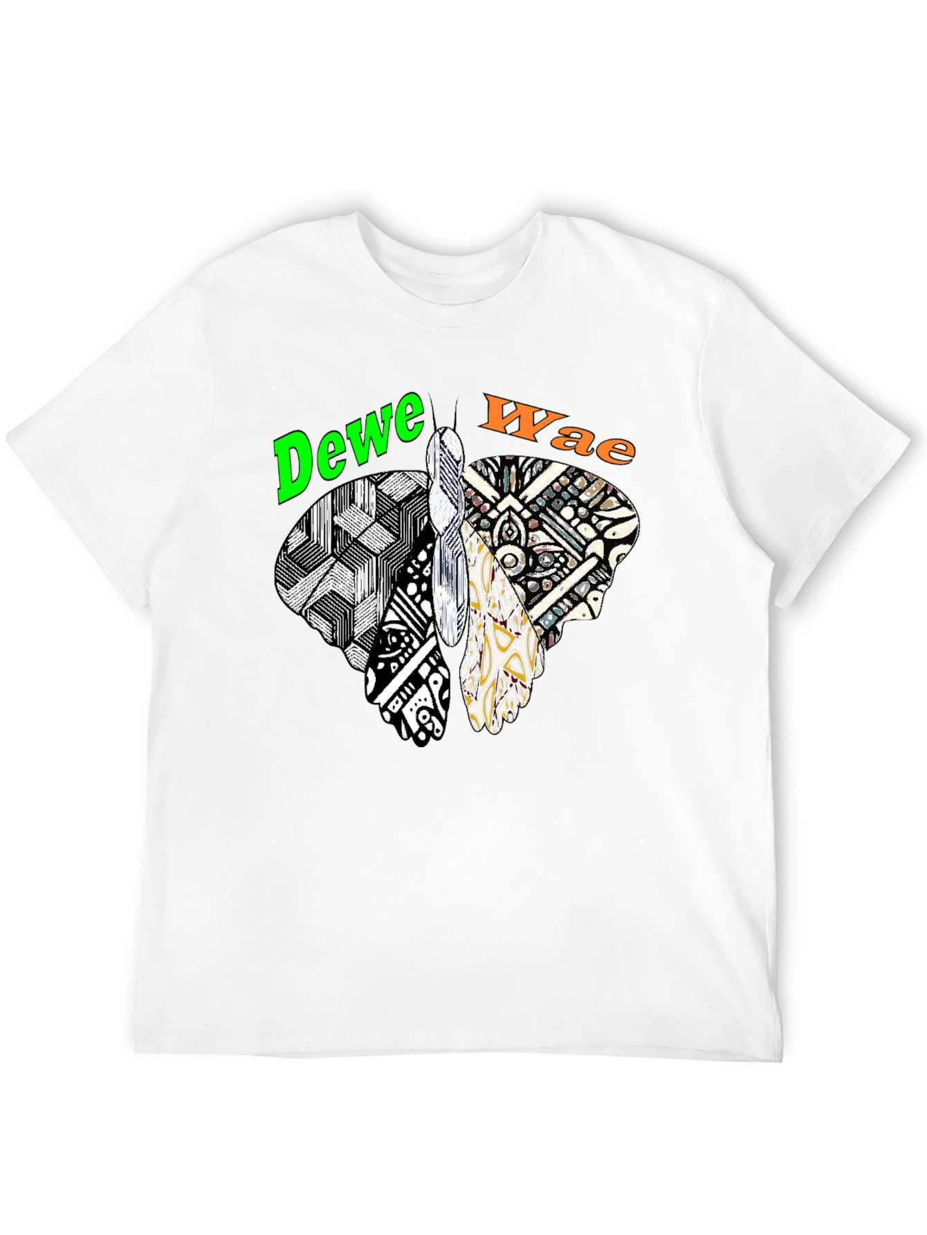 Abstract Butterfly Graphic Tee - Dewe Wae