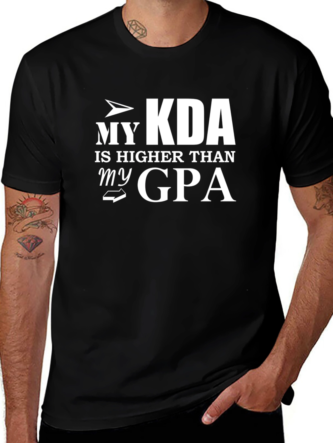 My KDA Is Higher Than My GPA Black T-Shirt