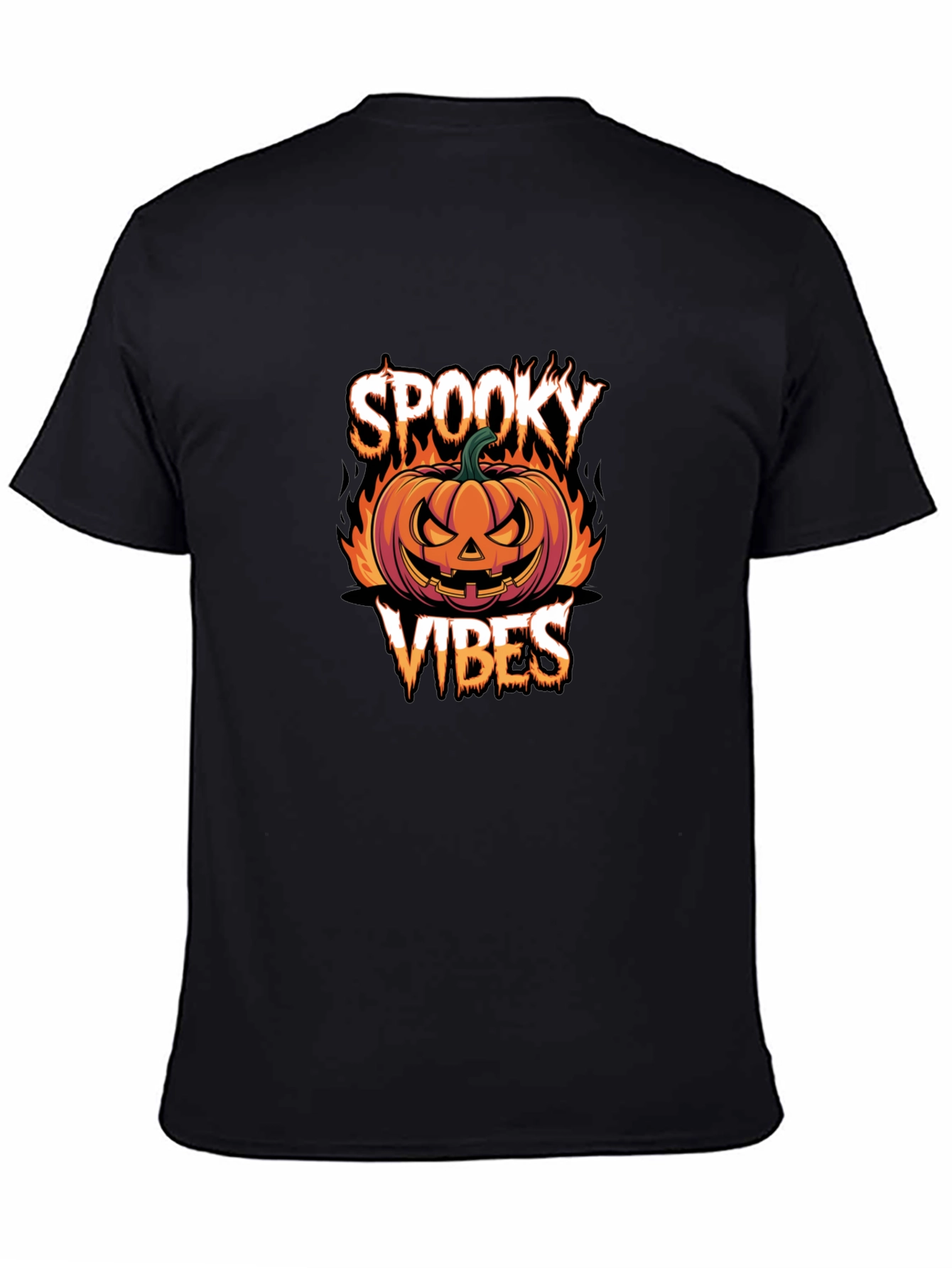 Spooky Vibes Halloween Graphic Tee - Black