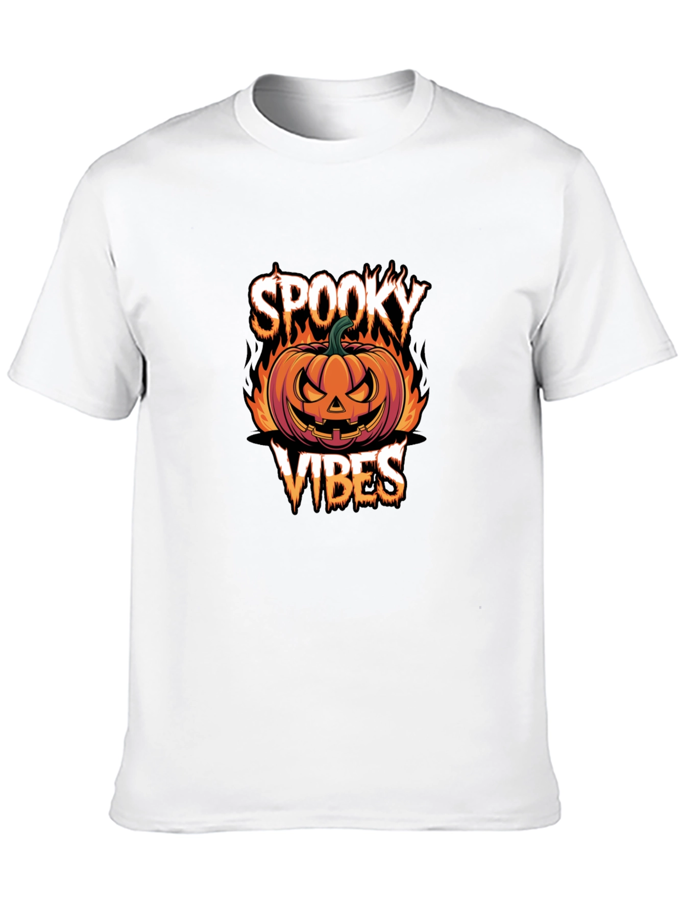 Spooky Vibes Halloween Graphic Tee - Black