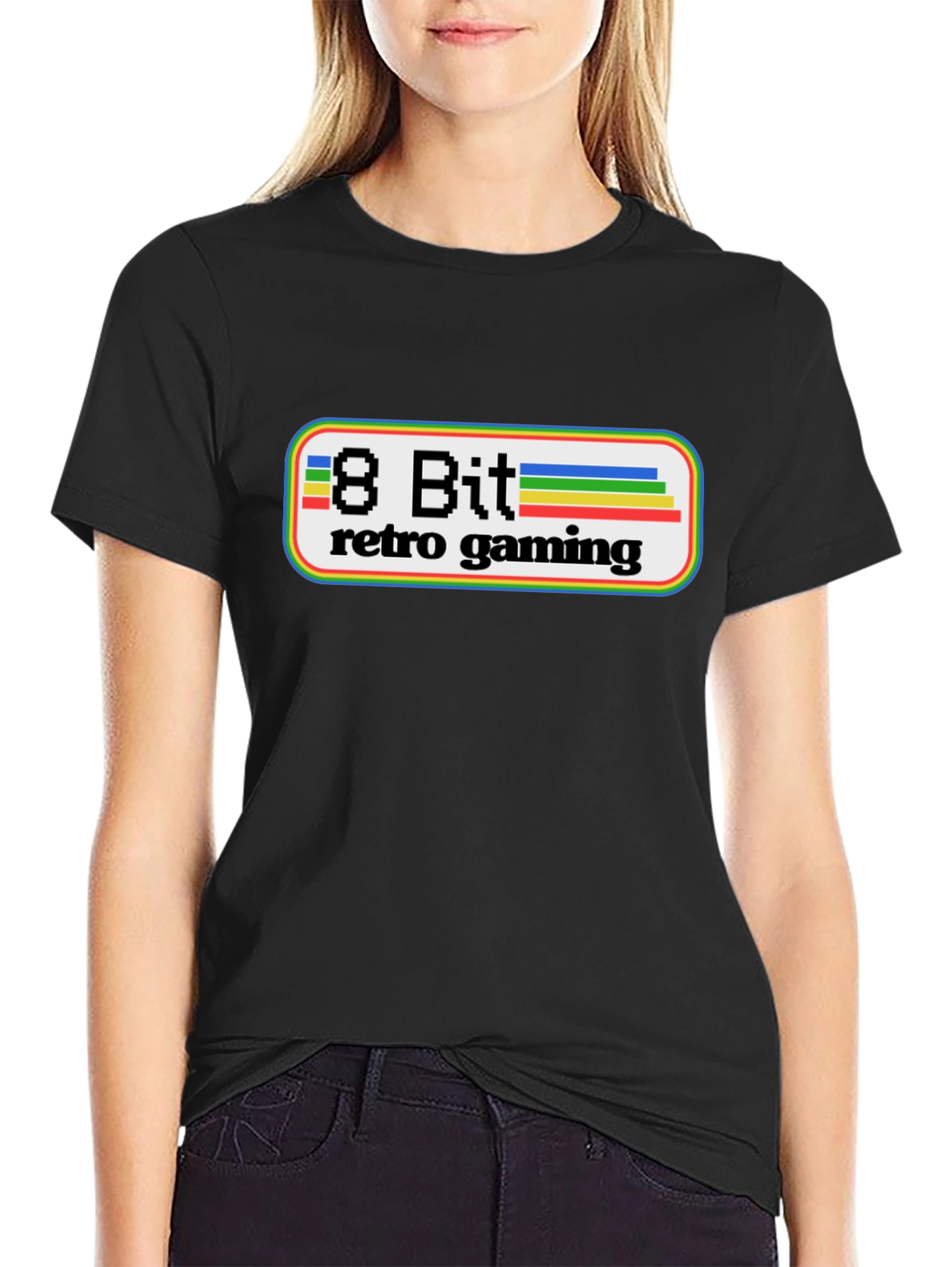 8 Bit Retro Gaming Black T-Shirt