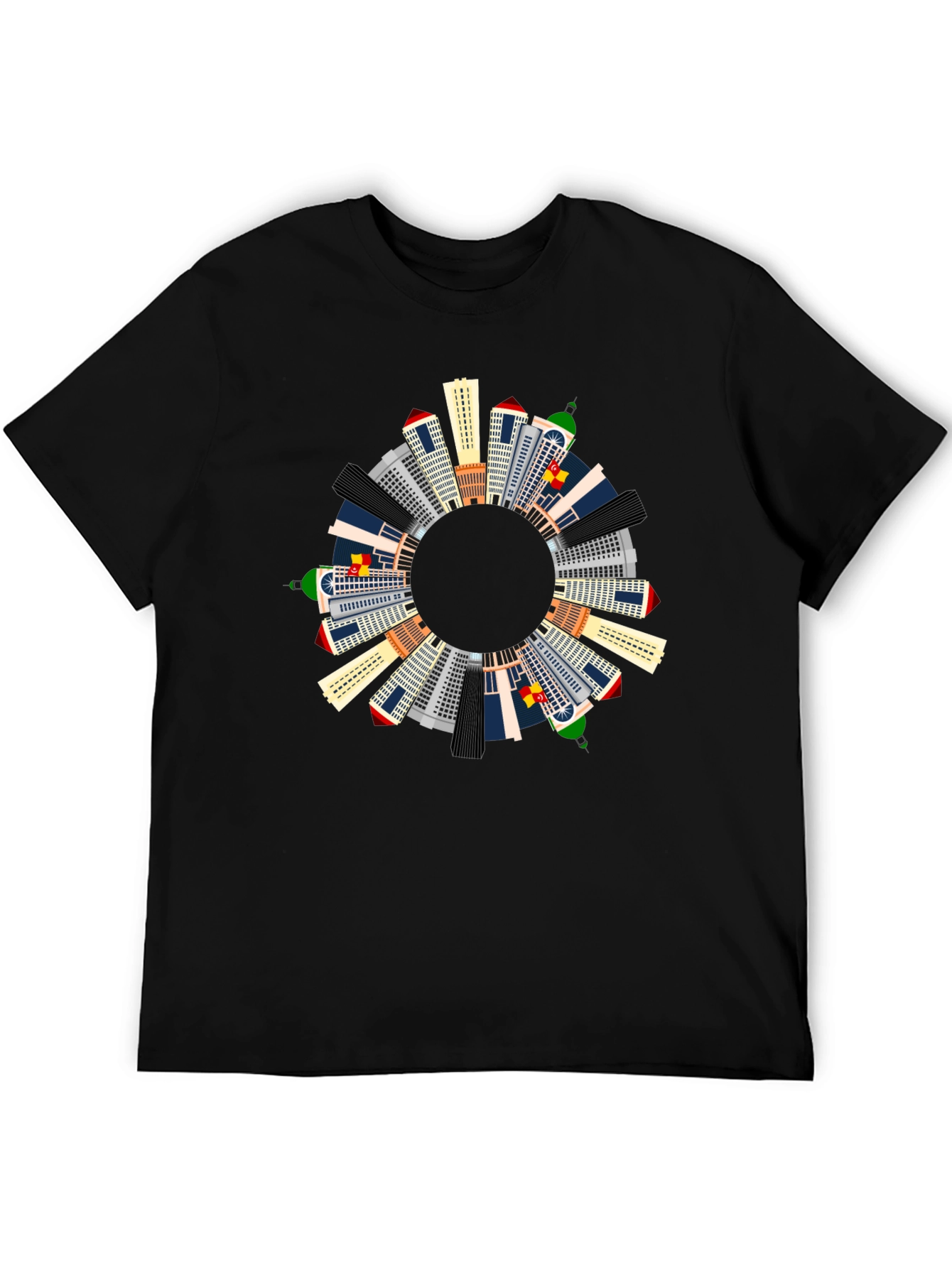 Cityscape Ring Graphic T-Shirt - Unique Urban Design
