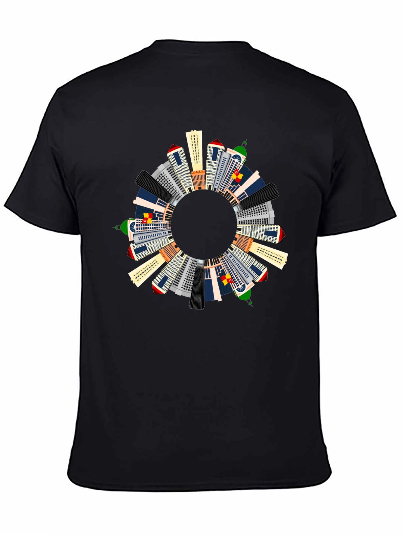 Cityscape Ring Graphic T-Shirt - Unique Urban Design