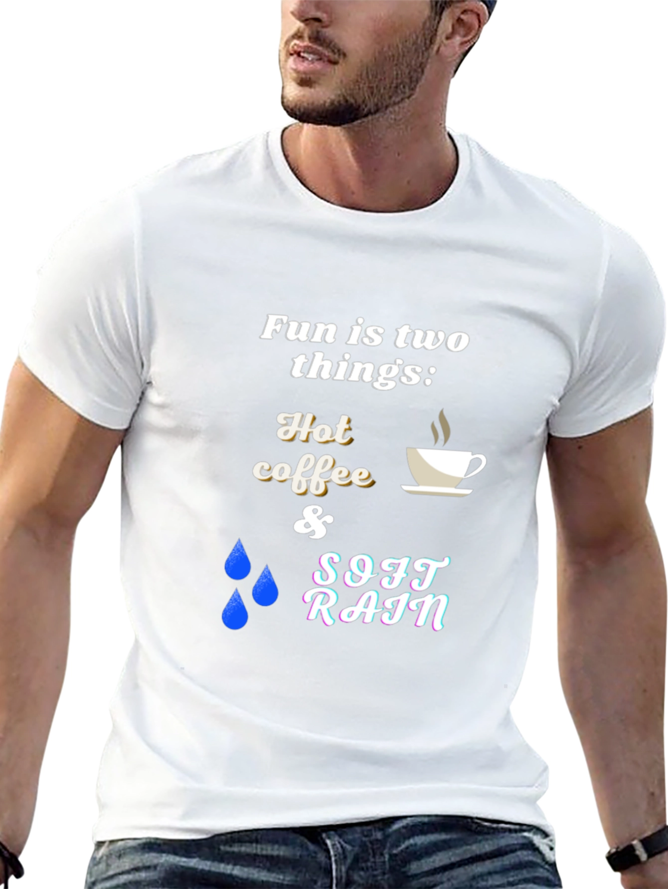Fun Things T-Shirt: Hot Coffee & Soft Rain
