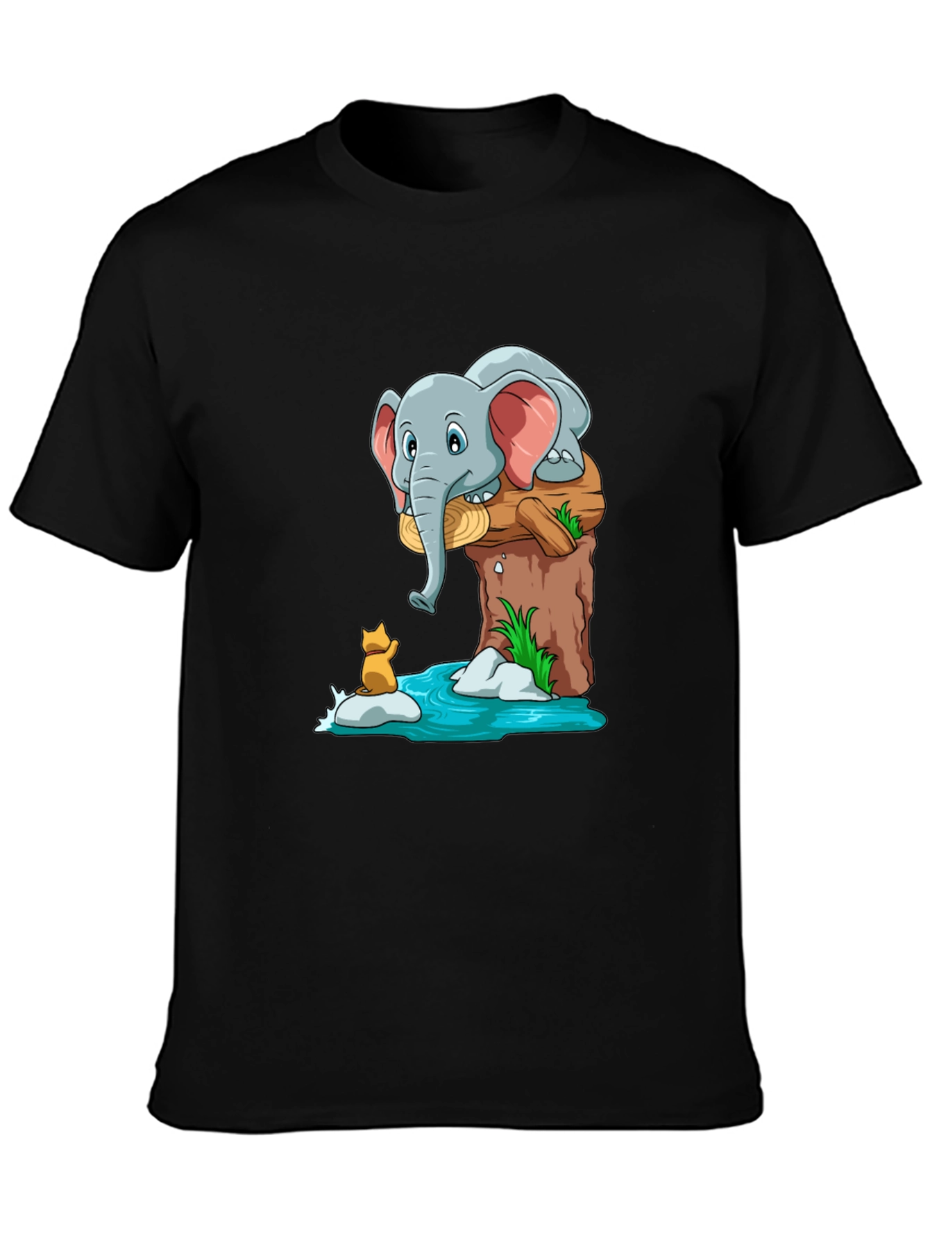 Elephant and Fox Graphic T-Shirt - Cute Cartoon Design