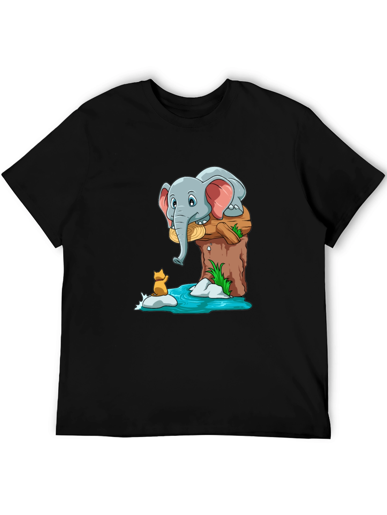 Elephant and Fox Graphic T-Shirt - Cute Cartoon Design