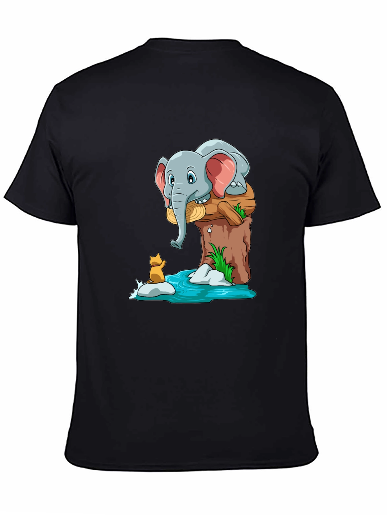 Elephant and Fox Graphic T-Shirt - Cute Cartoon Design
