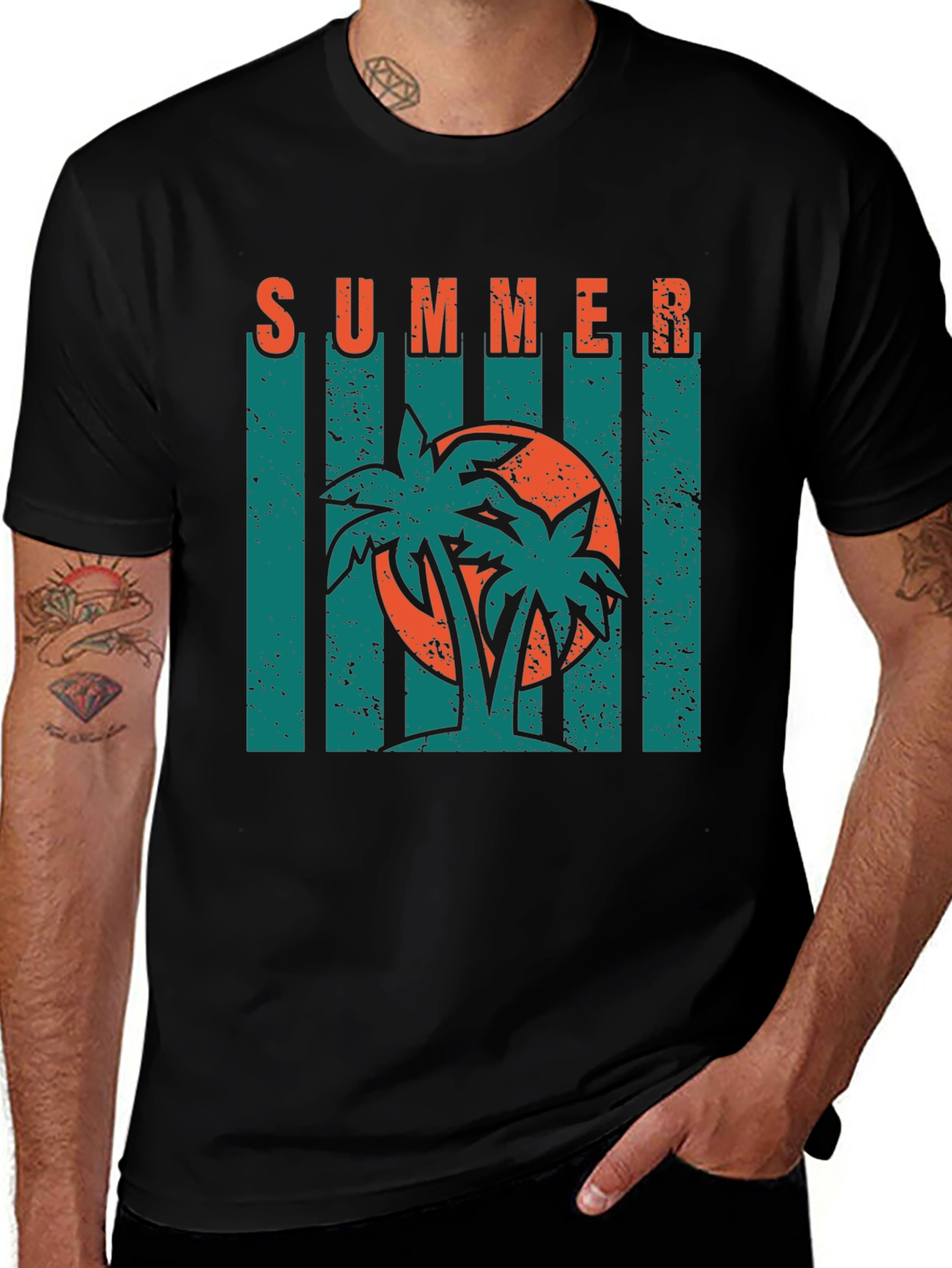 Summer Palm Tree Graphic T-Shirt