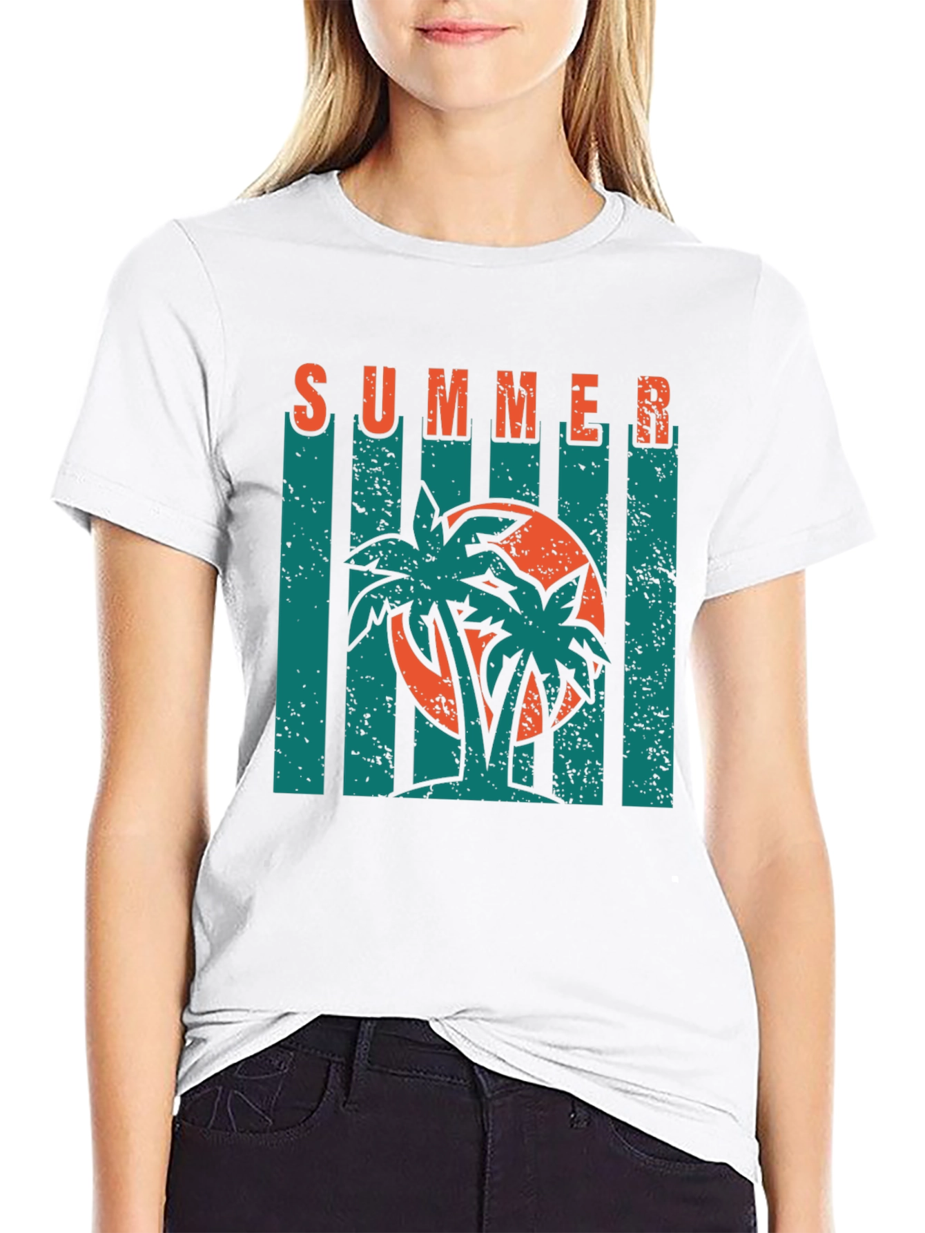 Summer Palm Tree Graphic T-Shirt