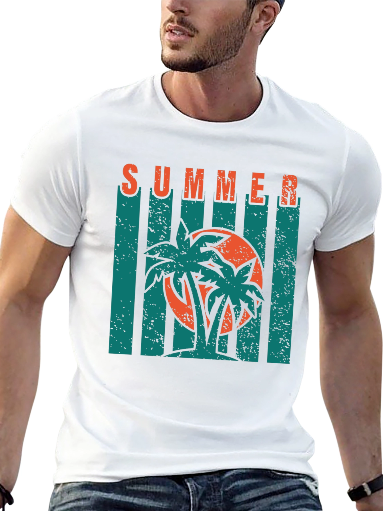 Summer Palm Tree Graphic T-Shirt