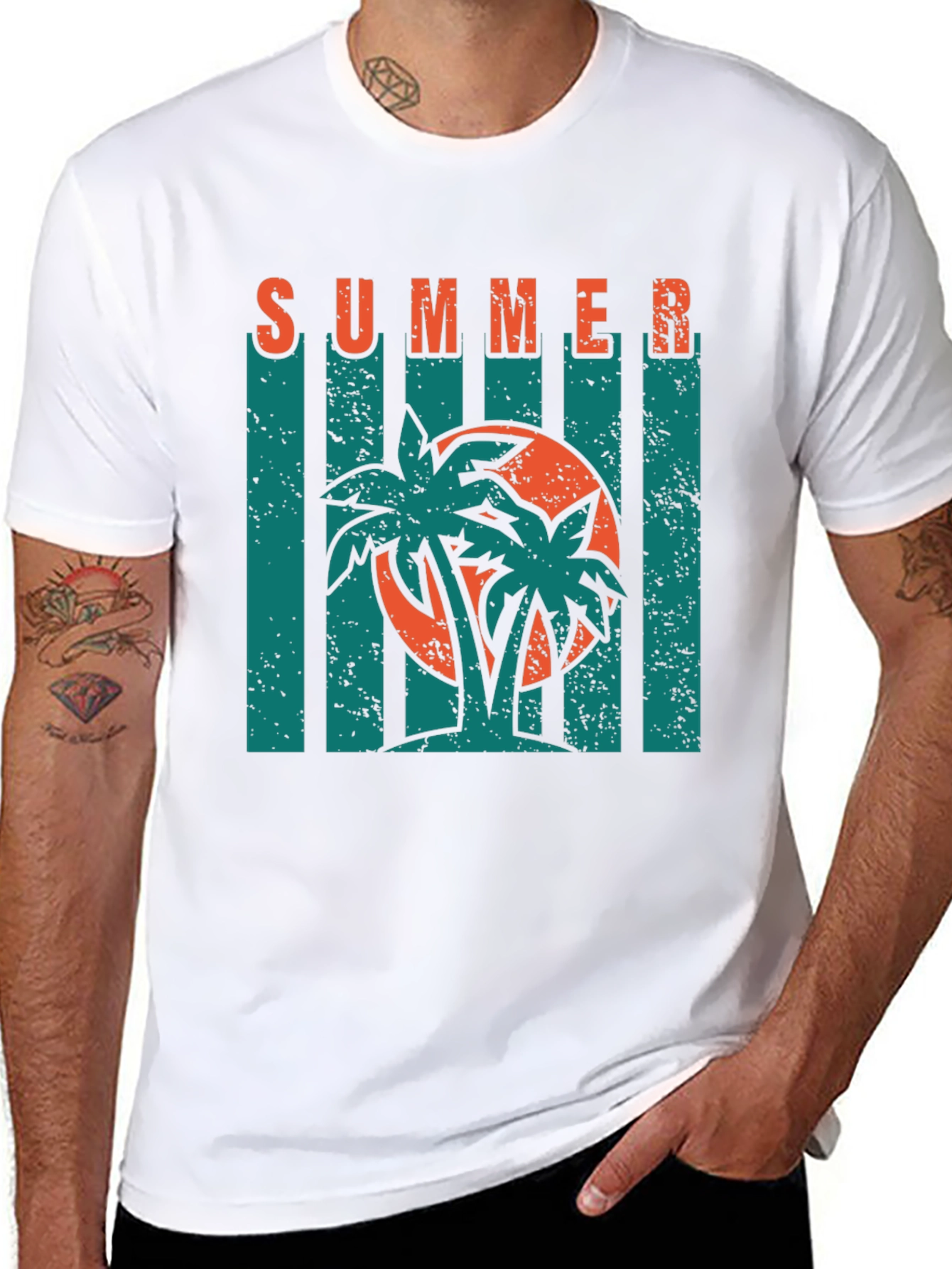 Summer Palm Tree Graphic T-Shirt