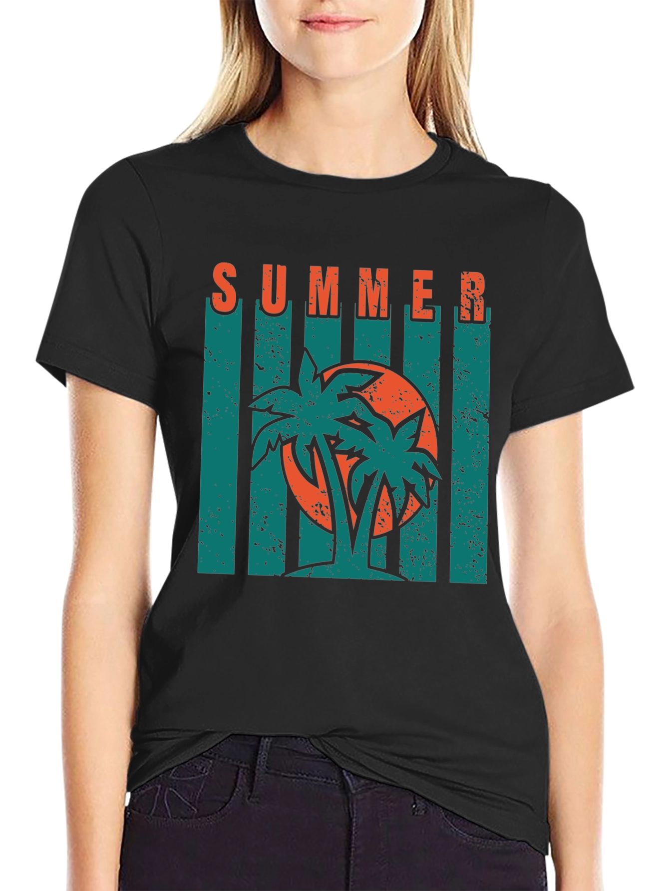 Summer Palm Tree Graphic T-Shirt