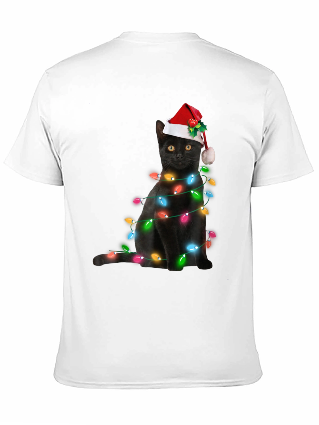 Festive Cat Christmas Lights T-Shirt