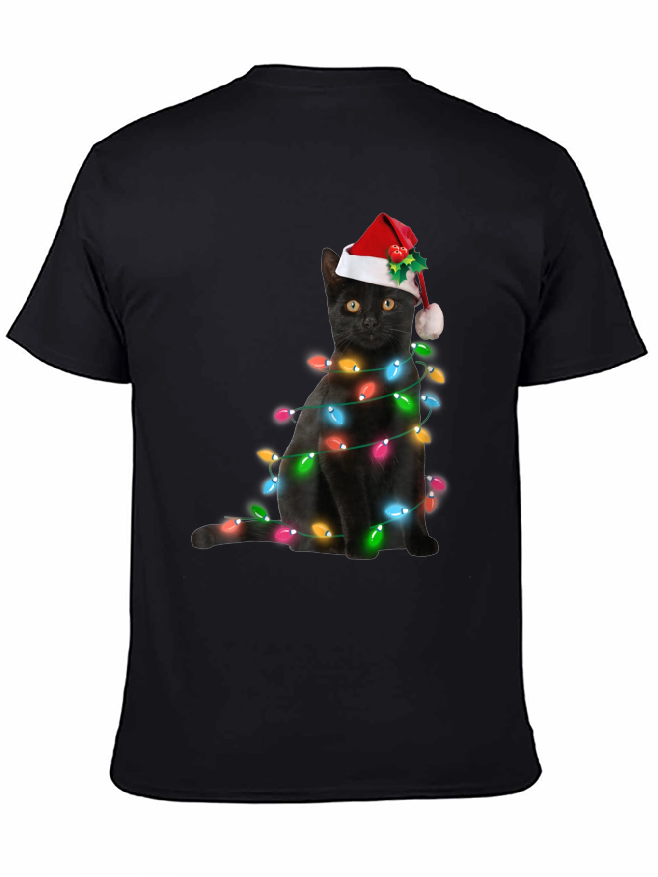 Festive Cat Christmas Lights T-Shirt