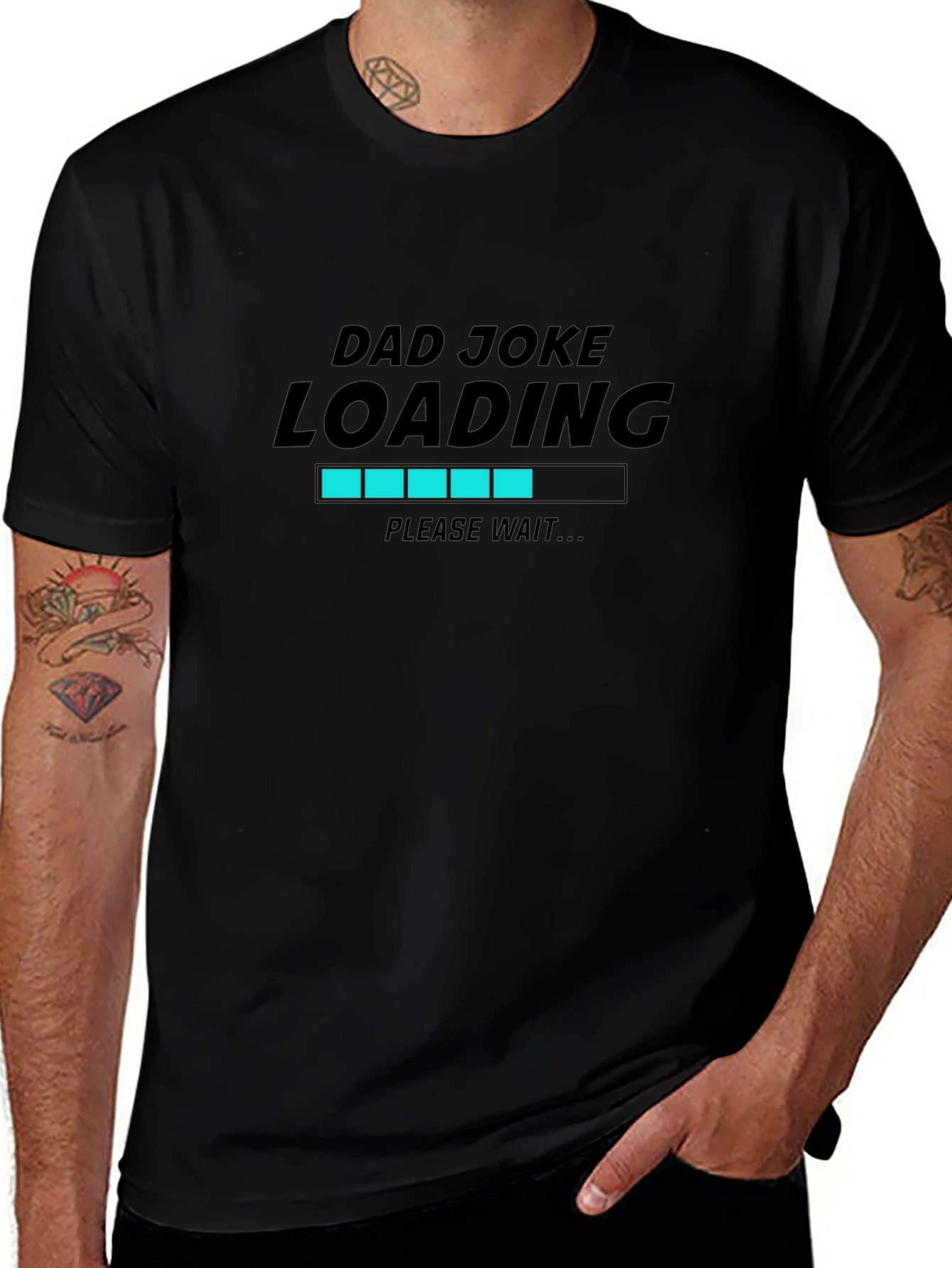 Dad Joke Loading Black T-Shirt - Funny Novelty Tee