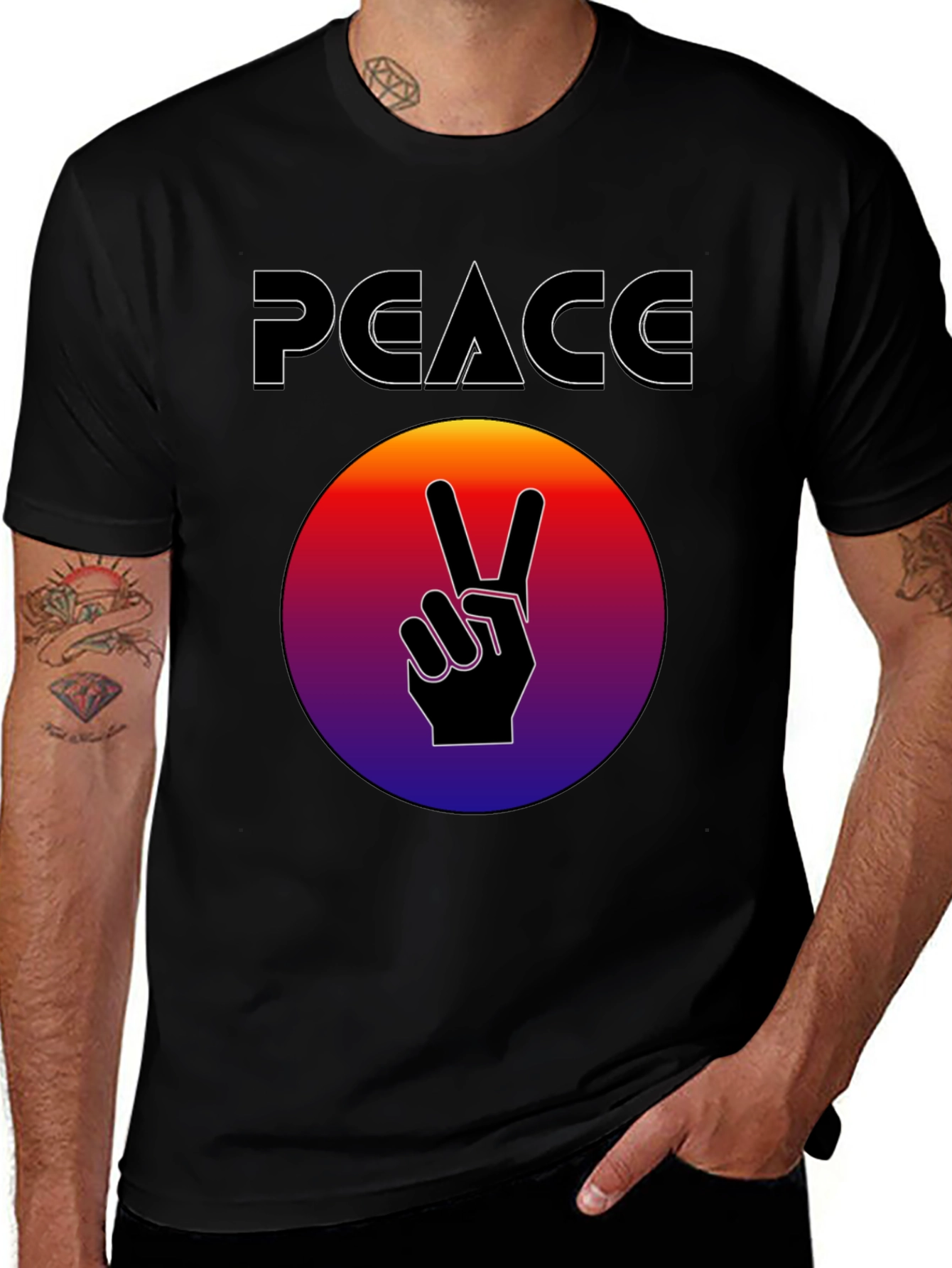 Peace Sign Graphic T-Shirt - Retro Style