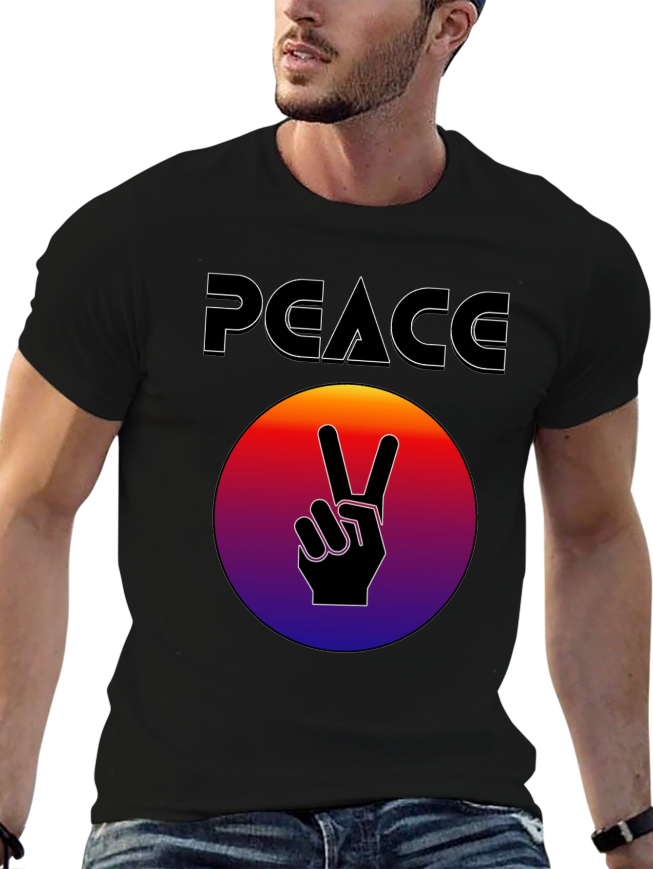 Peace Sign Graphic T-Shirt - Retro Style