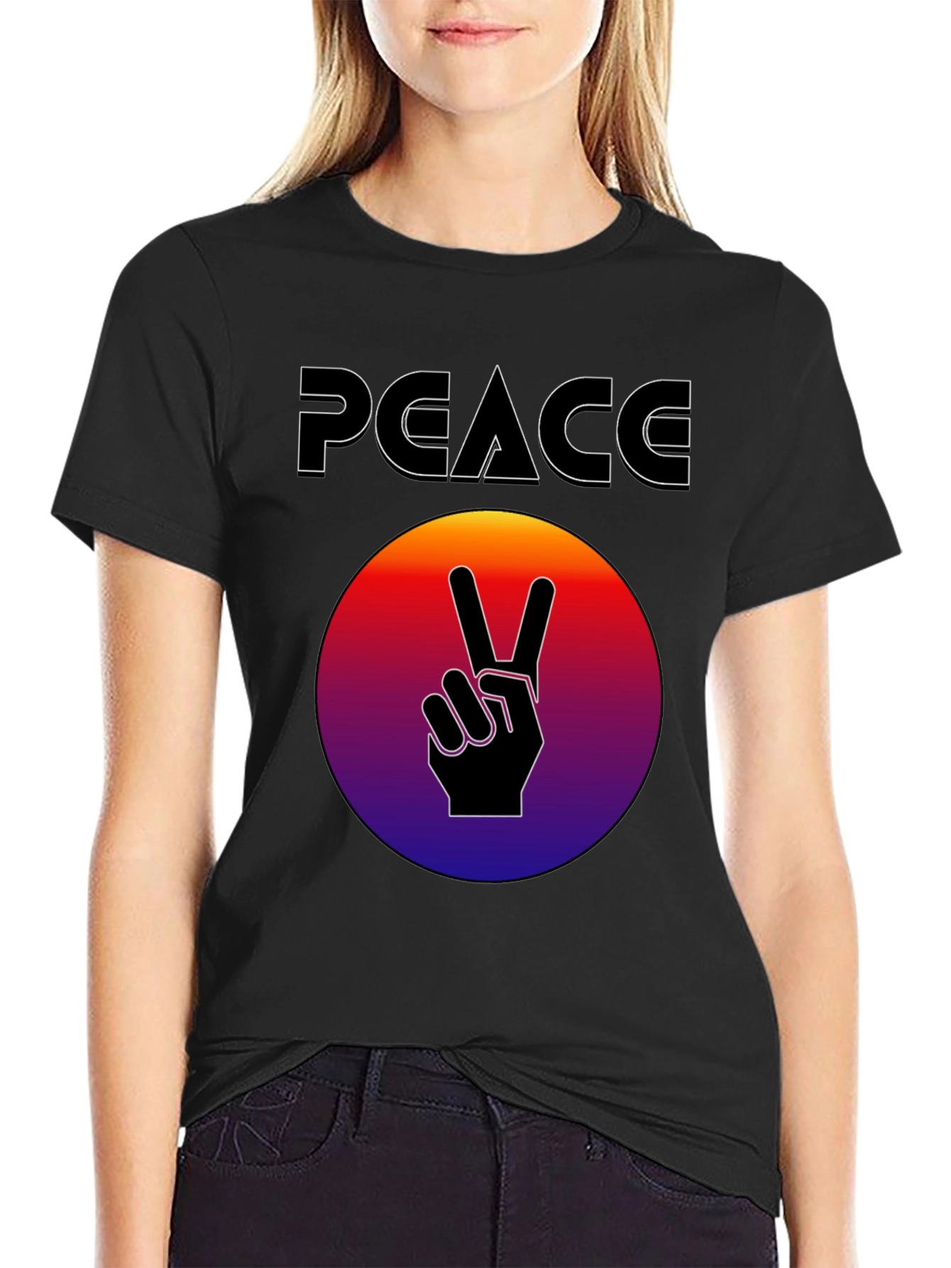 Peace Sign Graphic T-Shirt - Retro Style