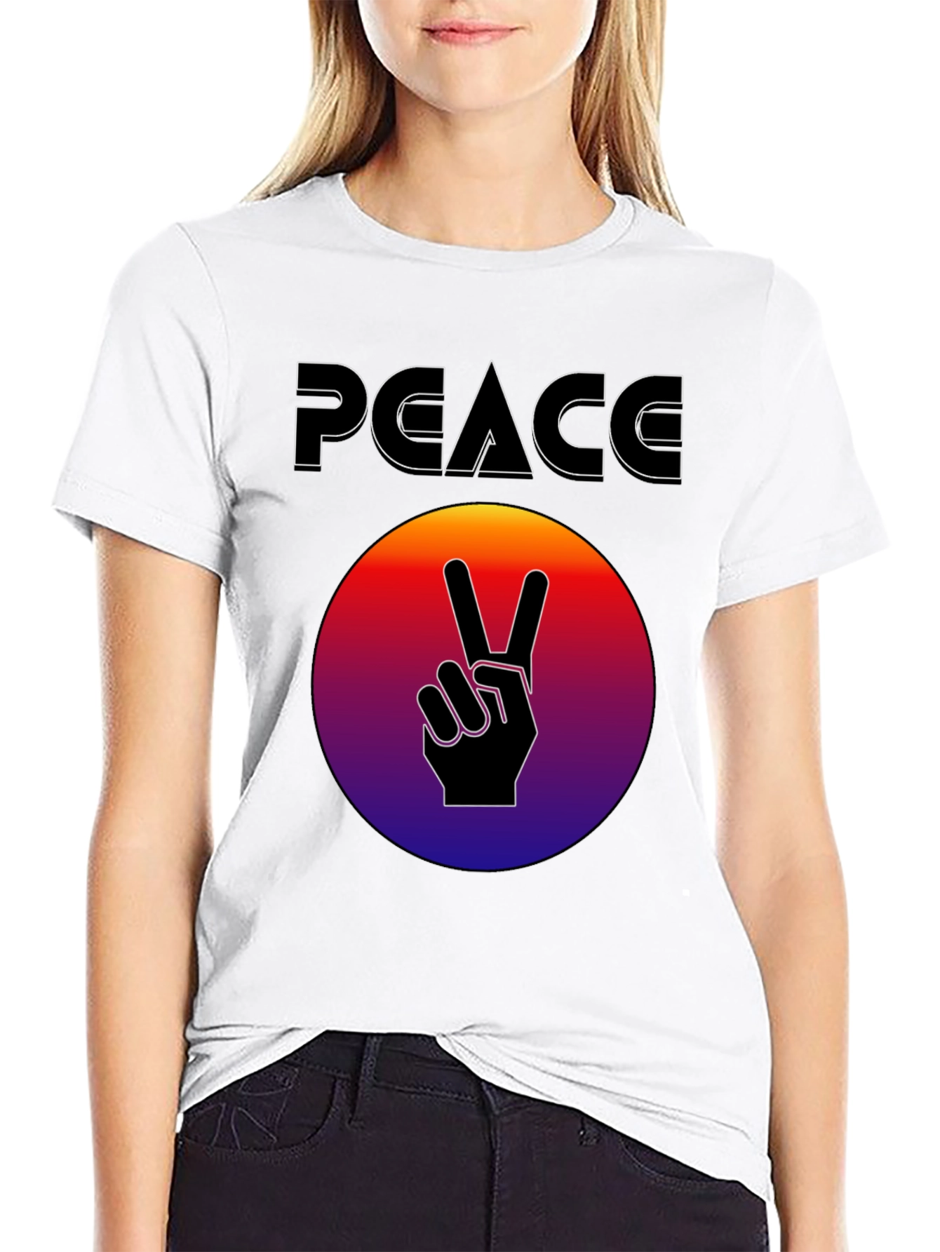 Peace Sign Graphic T-Shirt - Retro Style