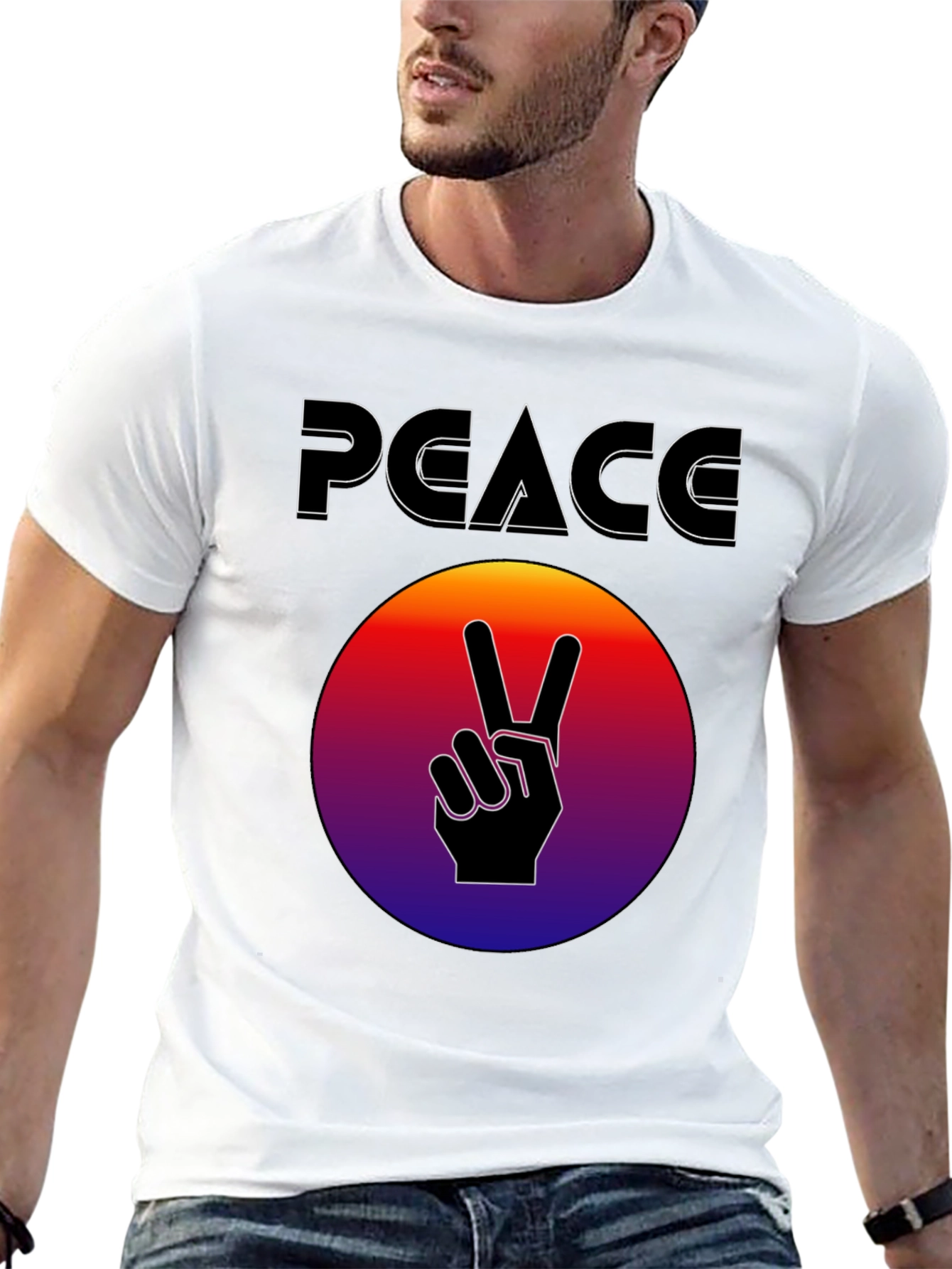Peace Sign Graphic T-Shirt - Retro Style