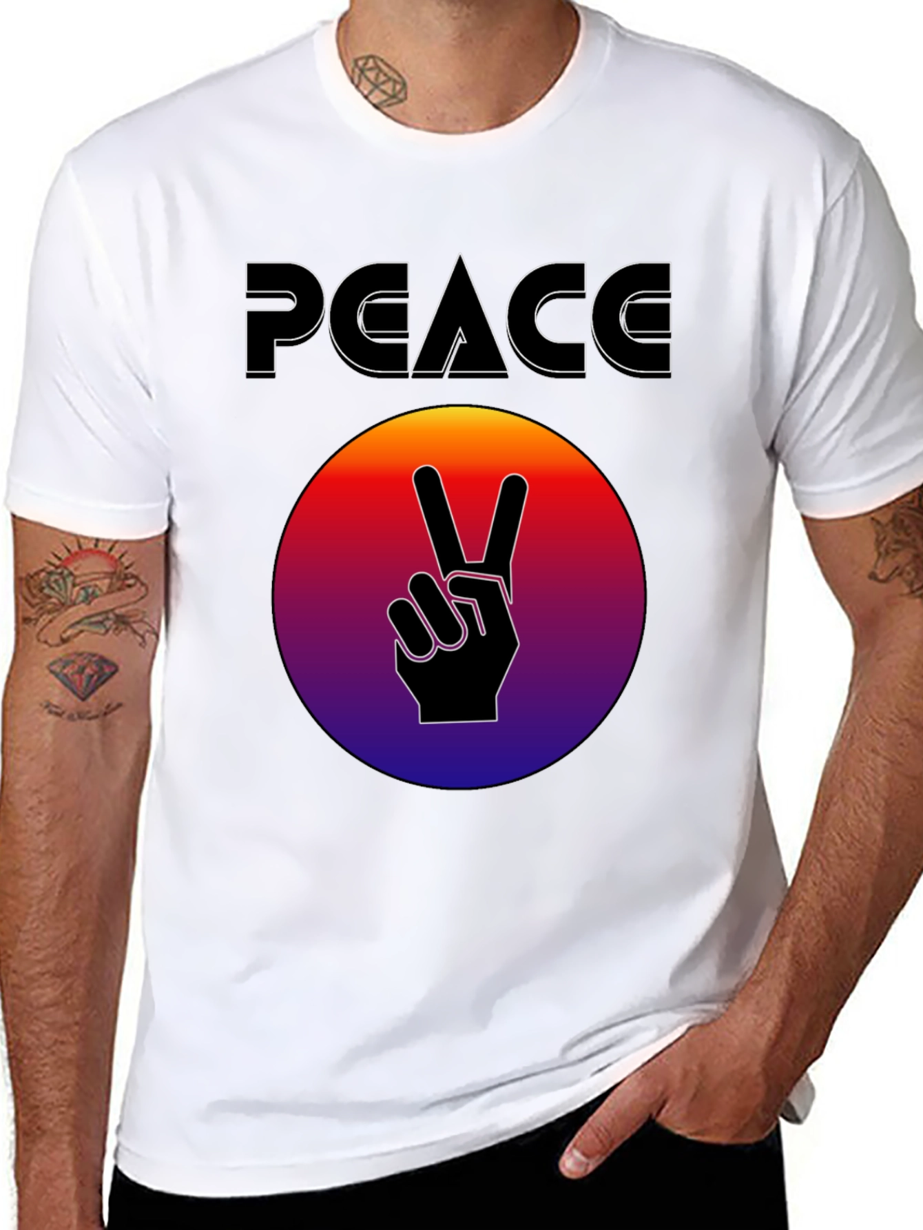 Peace Sign Graphic T-Shirt - Retro Style