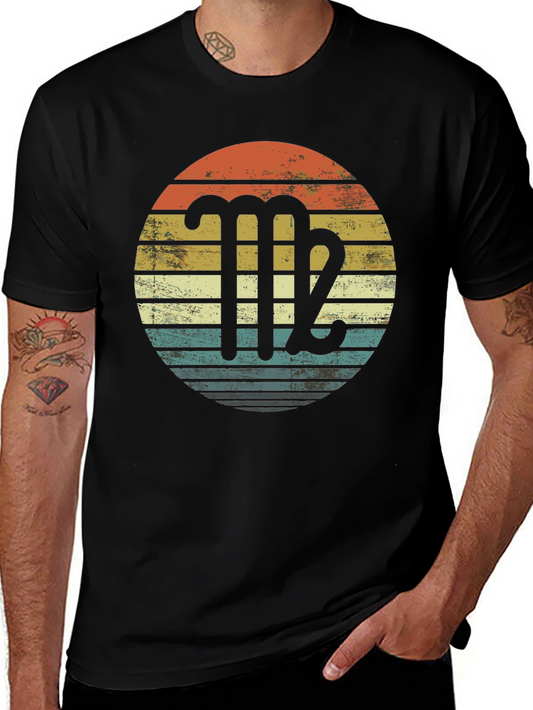 Vintage Virgo Zodiac Sign Black T-Shirt