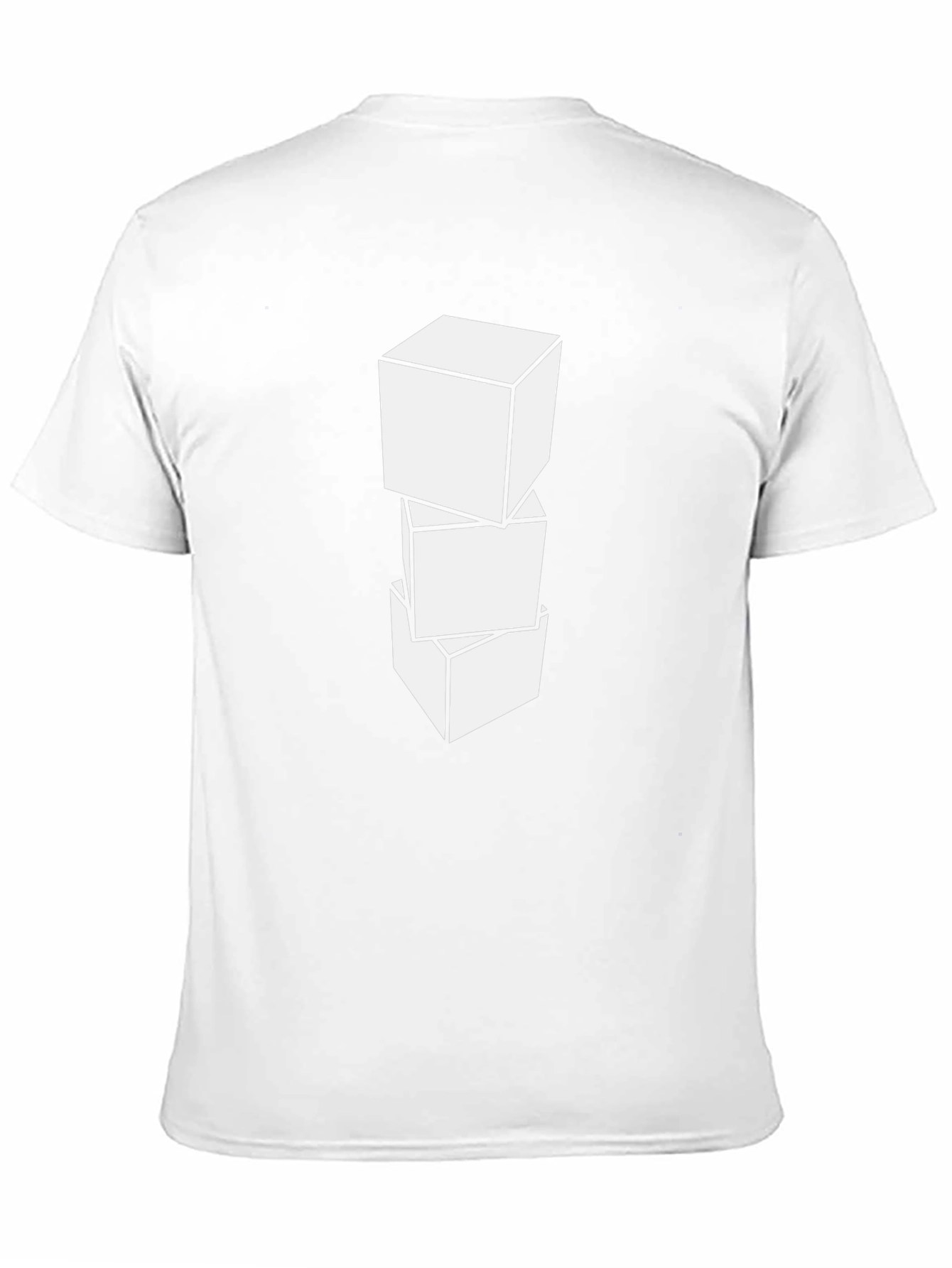 Geometric Cube Graphic Tee - Casual Black T-Shirt