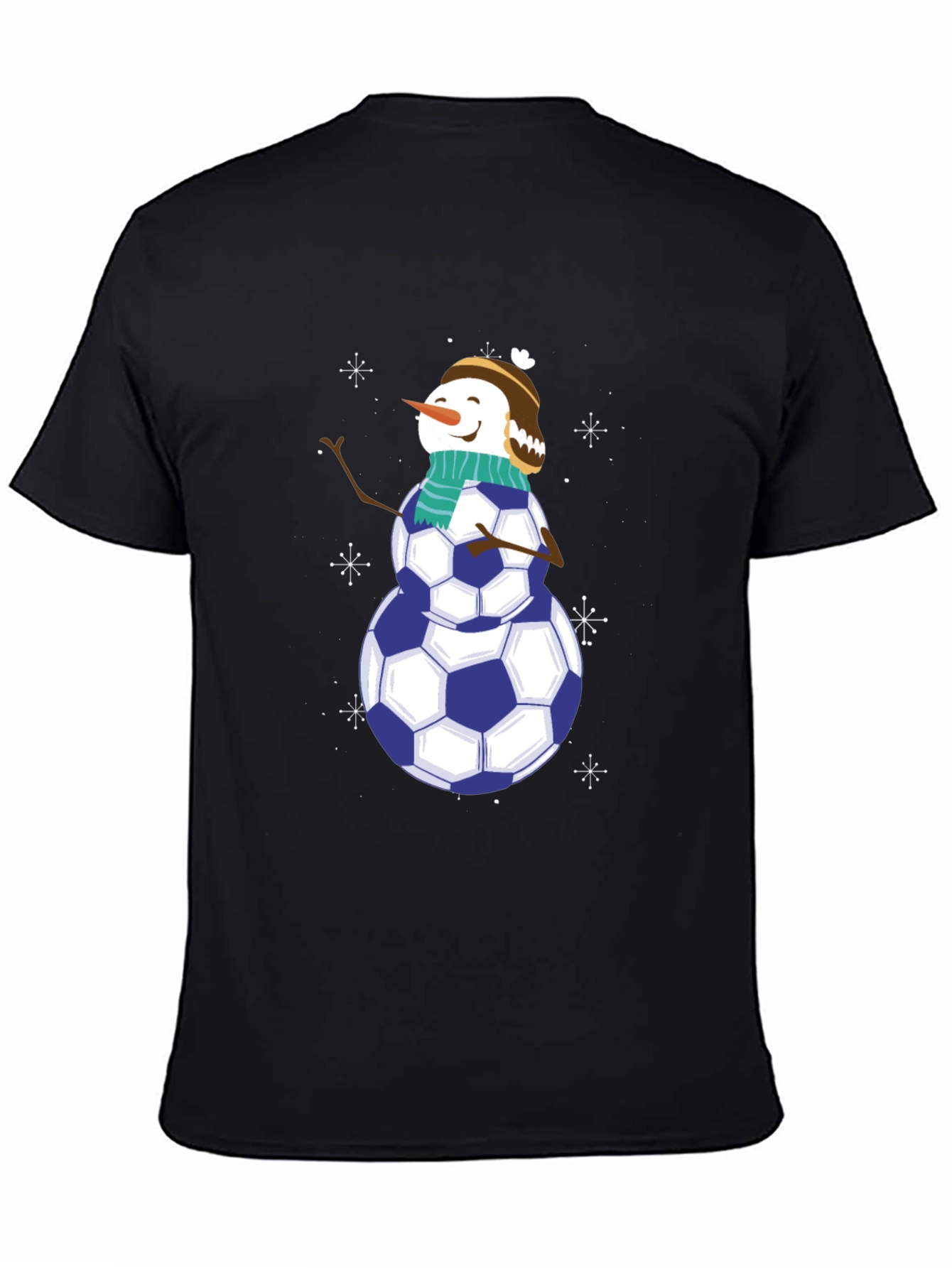 Soccer Snowman Graphic Tee - Black