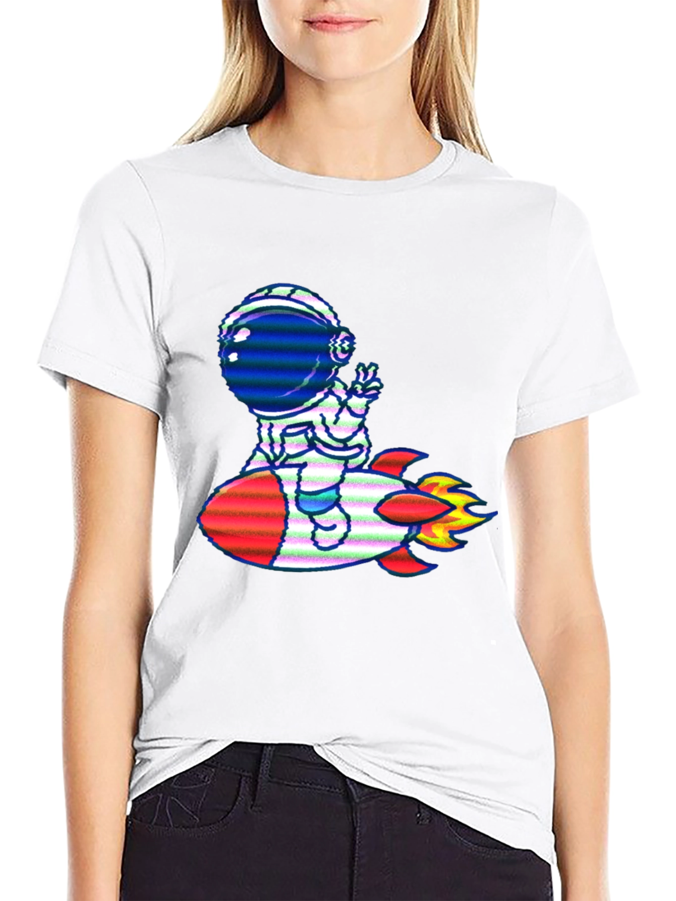 Astronaut Rocket Ride Graphic T-Shirt